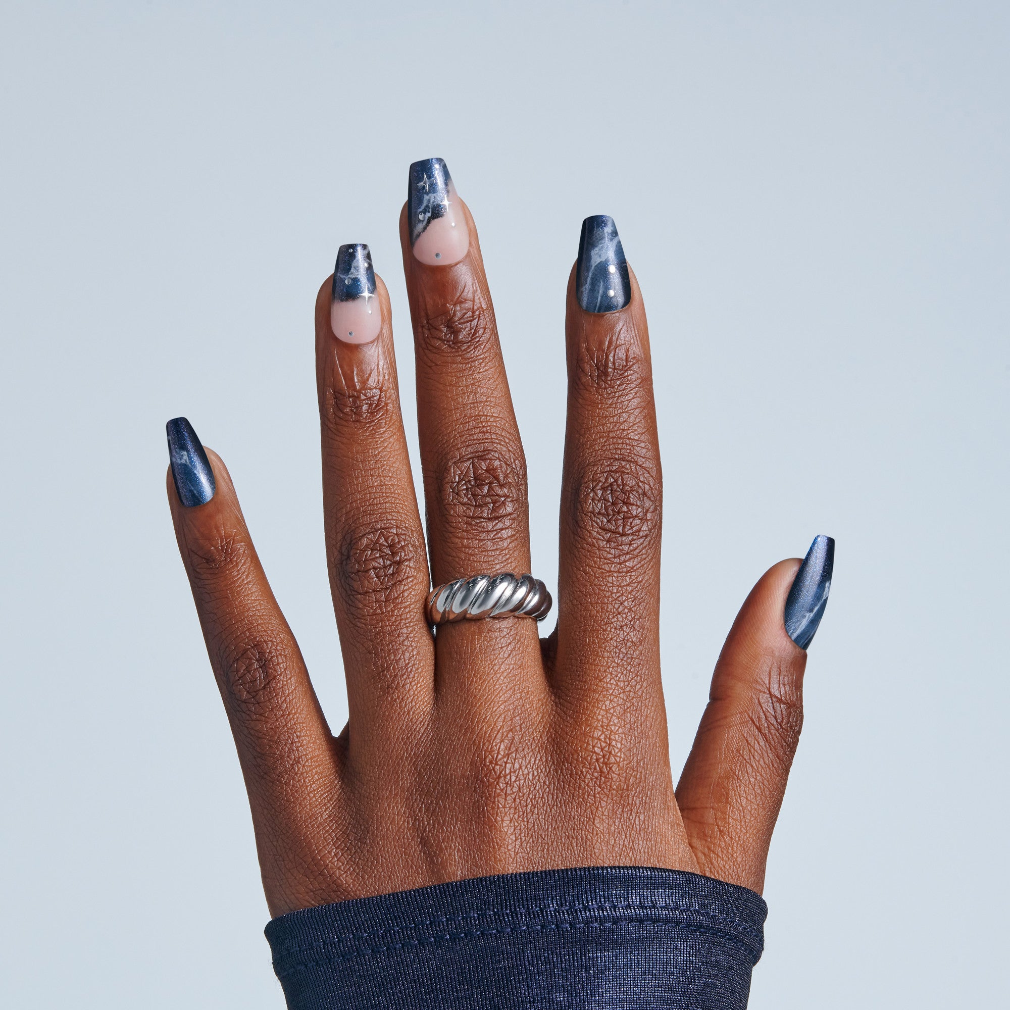 Kiss Haunt Halloween Press On Fake Glue Nails - Spookalicious | Design, Black, Medium, Coffin, Glow In The Dark