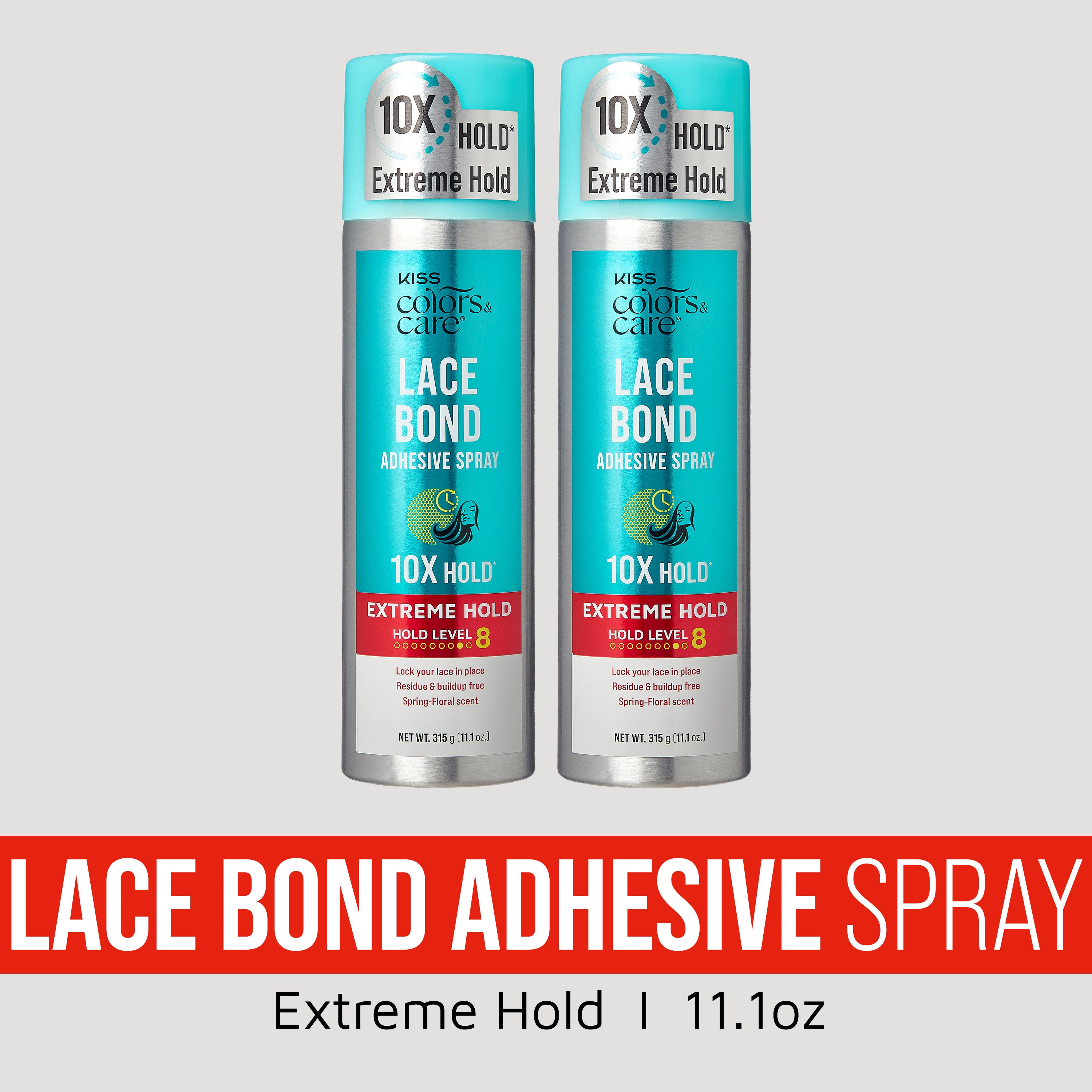 Kiss Colors & Care Lace Bond Adhesive Spray Extreme Hold 10X, 11.1oz, 2-pack