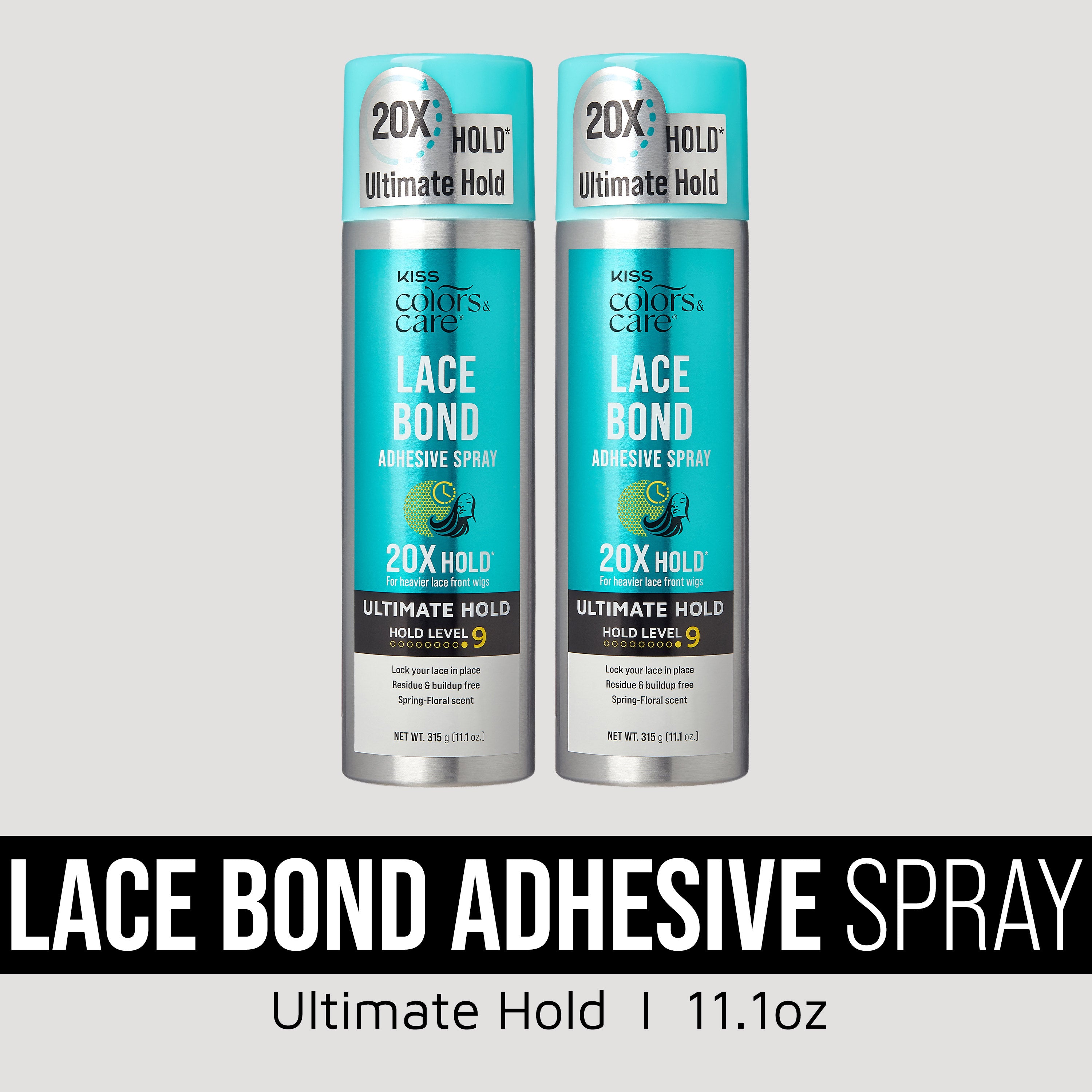 Kiss Lace Bond Adhesive Spray 20X Hold, 11.1oz, Pack of 2