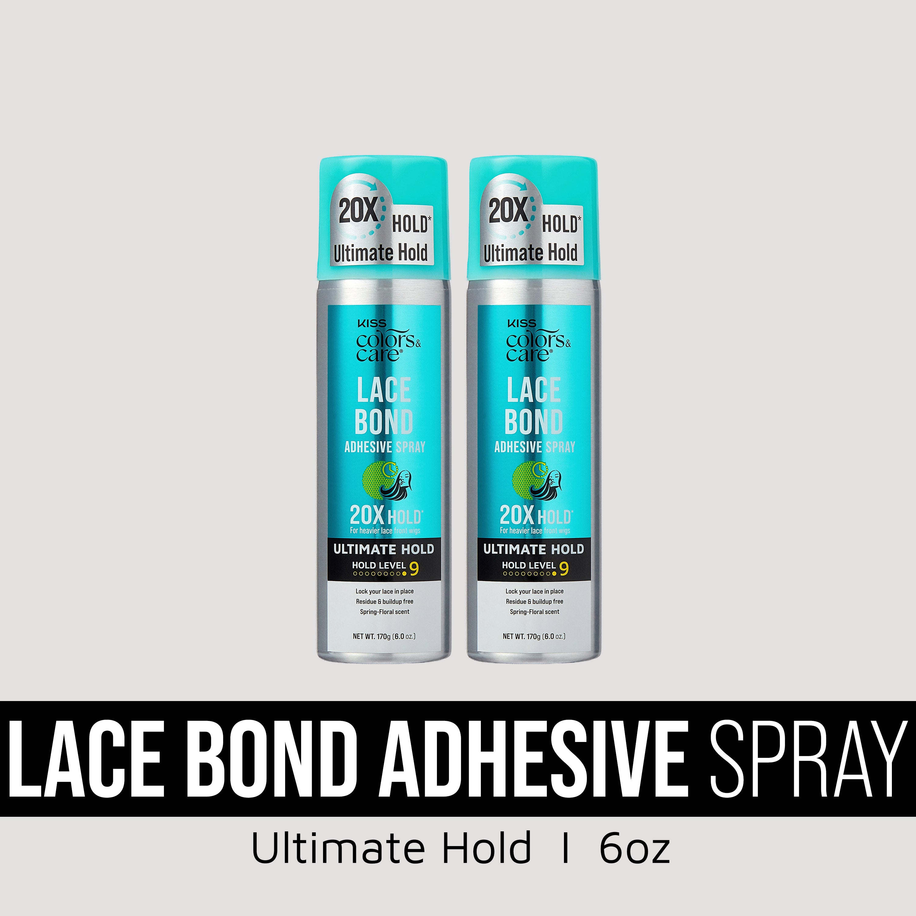 KISS Lace Bond Adhesive Spray 20X Hold Ultimate Hold 6oz Twin Pack
