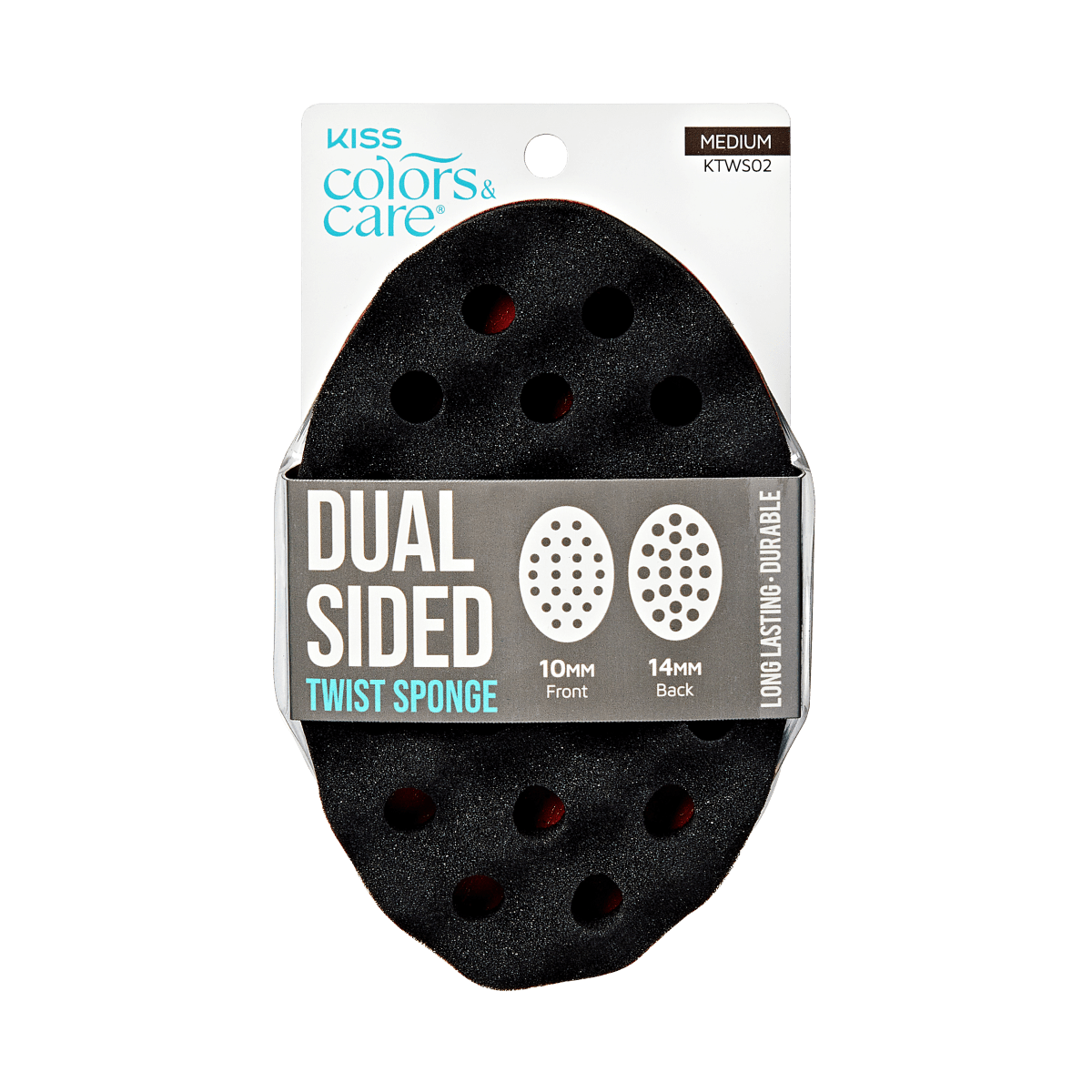 KISS Colors and Care Hair sponge. The best hair sponge for men to keep hair twists and curls soft and hydrated.