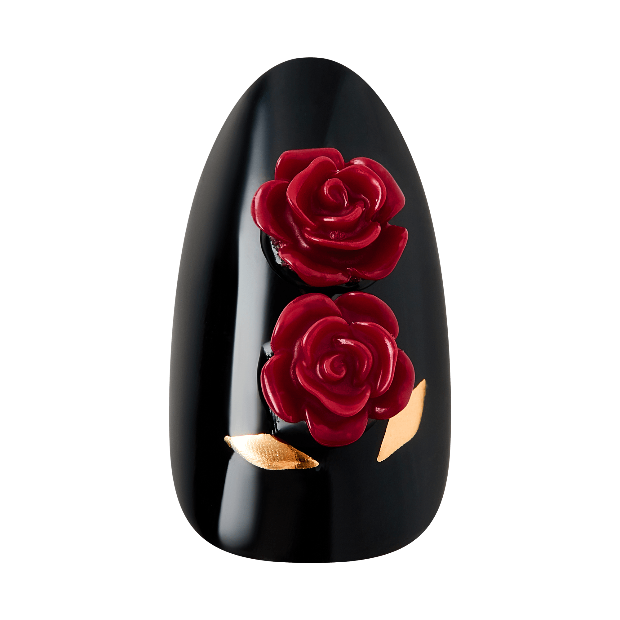 Kiss Haunt Halloween Press On Fake Glue Nails - Drop Dead Gorgeous | French Design, Black & Red, Medium, Almond, Glow In The Dark