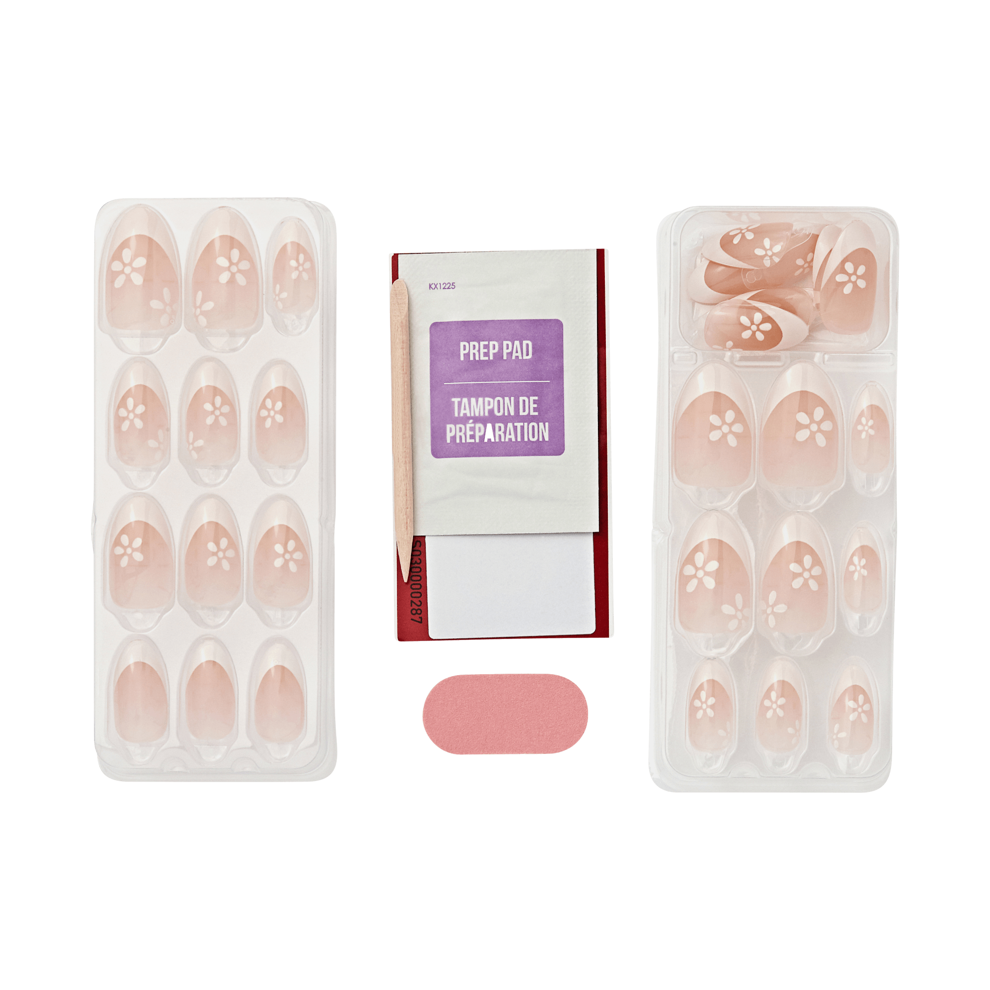 Impress French No Glue Fake Press On Nails - Fearless | French Tips, White & Neutral, Medium, Almond, Manicure