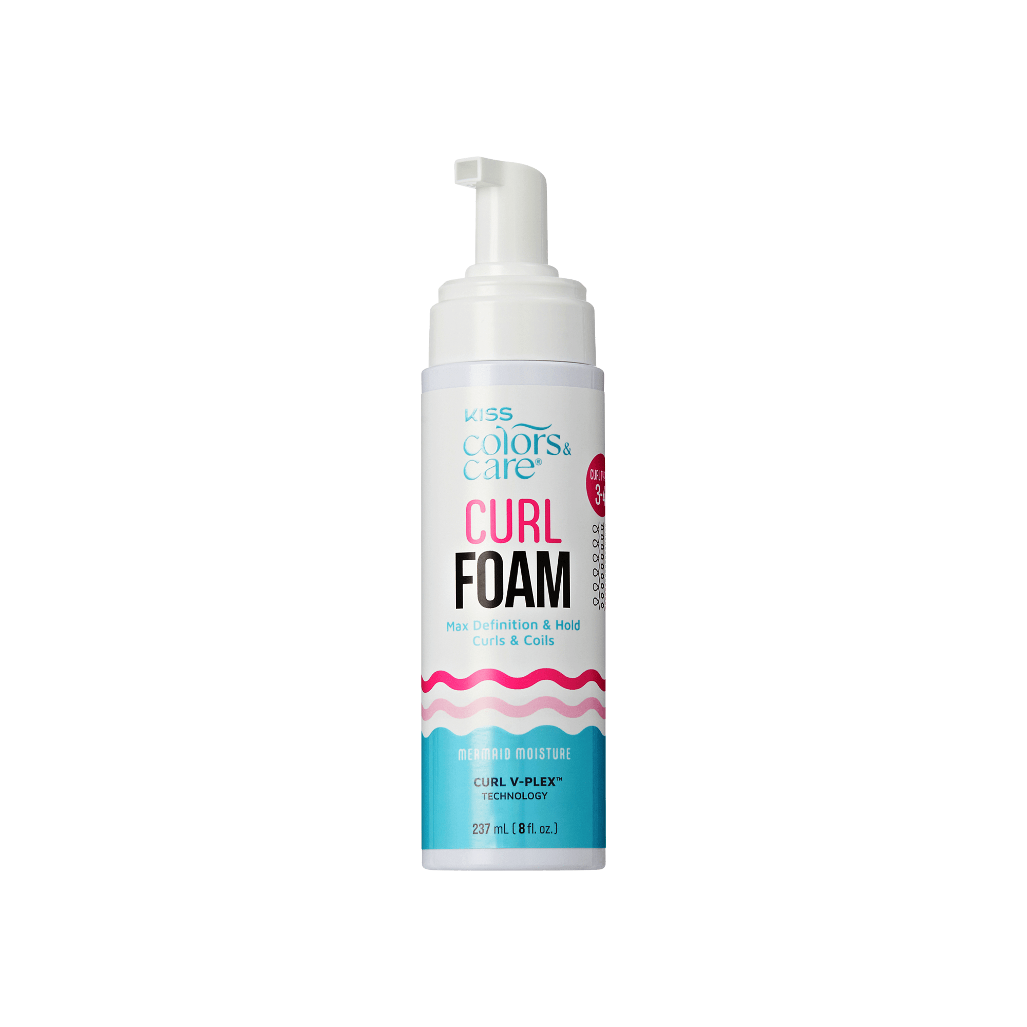 KISS Colors & Care Curl Foam - Max Definition & Hold, 237 mL bottle