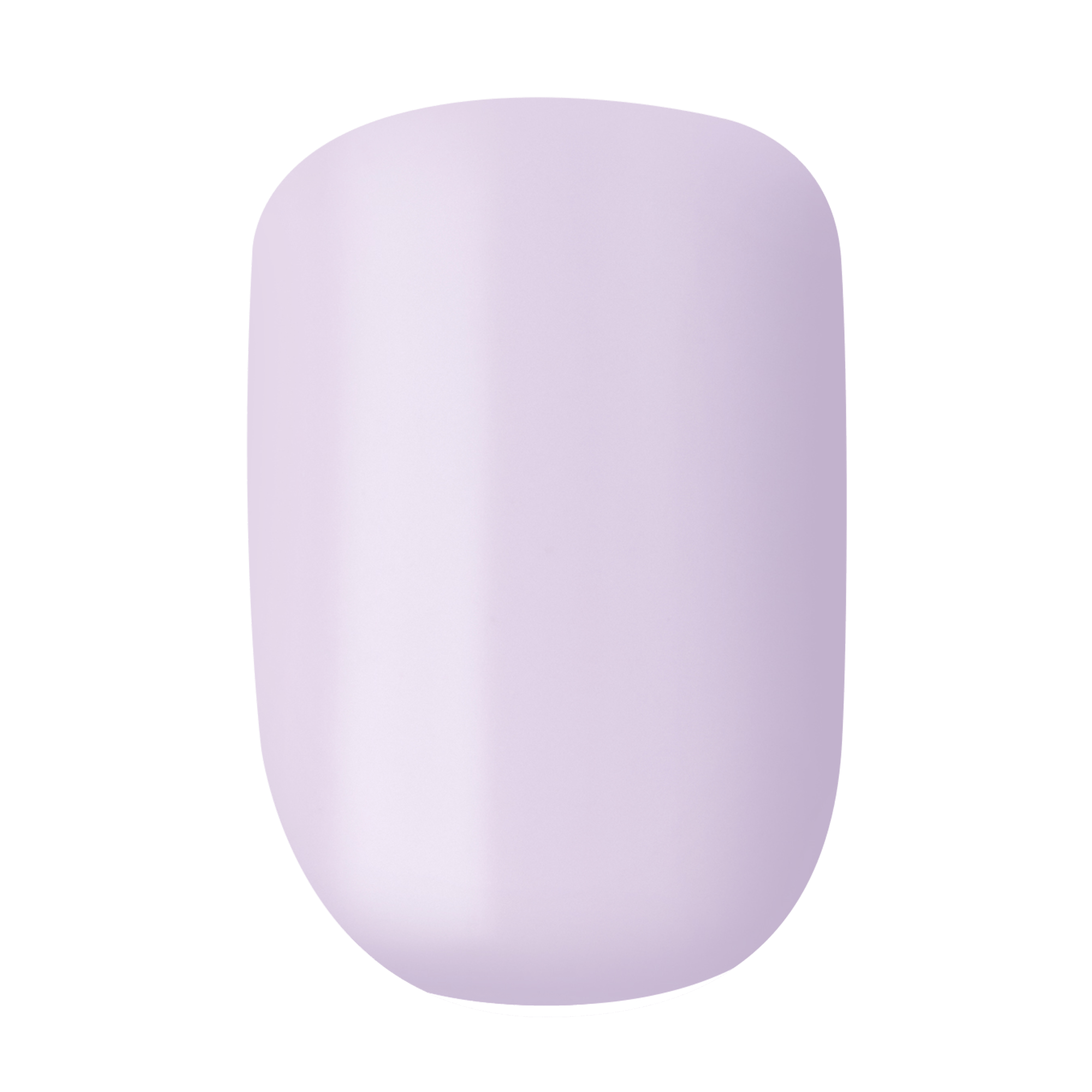Single press-on nail with a smooth, glossy finish in a soft pastel purple color, shown against a white background.