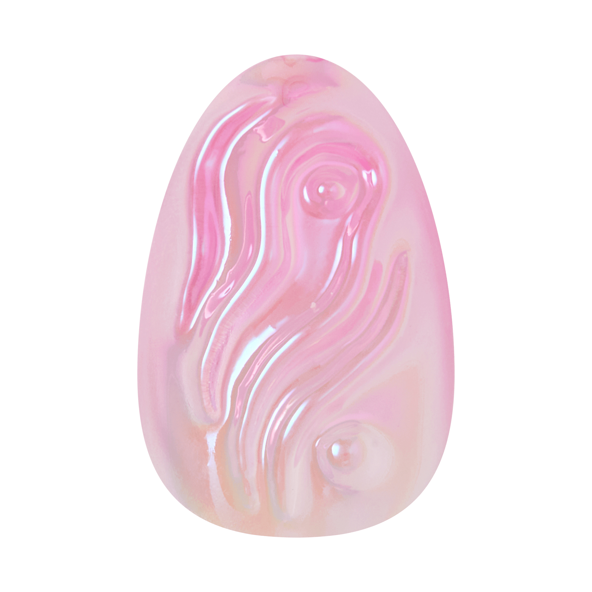 Kiss Glam Jeweled Press On Fake Glue Nails - Starry Chiffon | 3D & Jeweled Design, Pink, Short, Almond