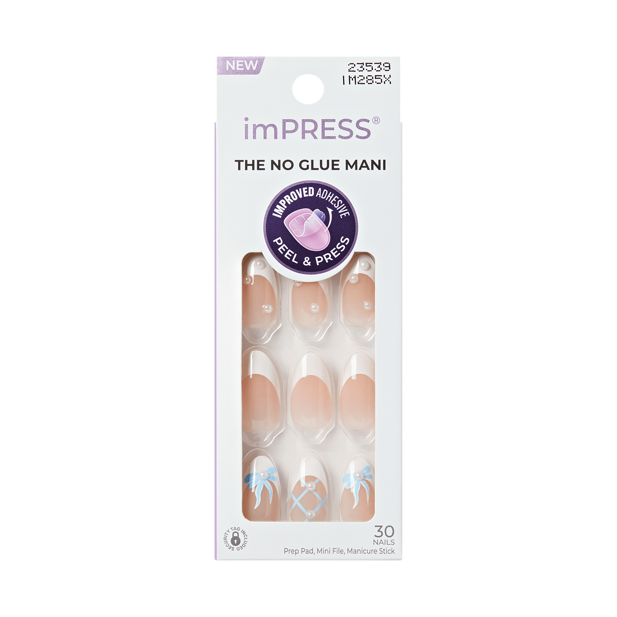 imPRESS no glue mani package on a green background