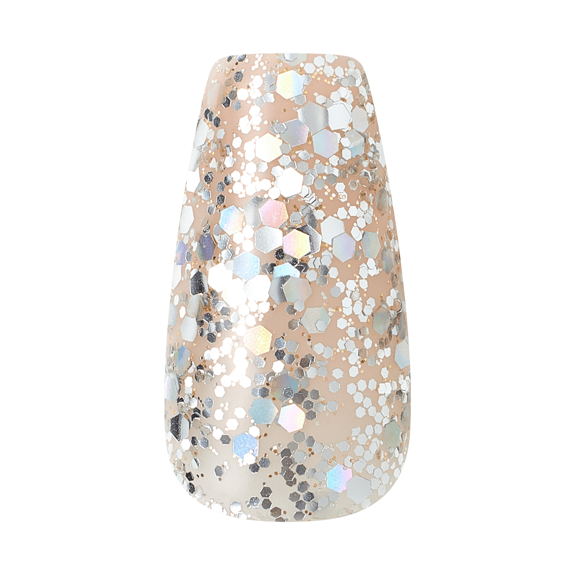 Kiss Glam 3D & Jeweled Press On Fake Glue Nails - Yours | 3D & Jewel Design, Pink, Medium, Coffin