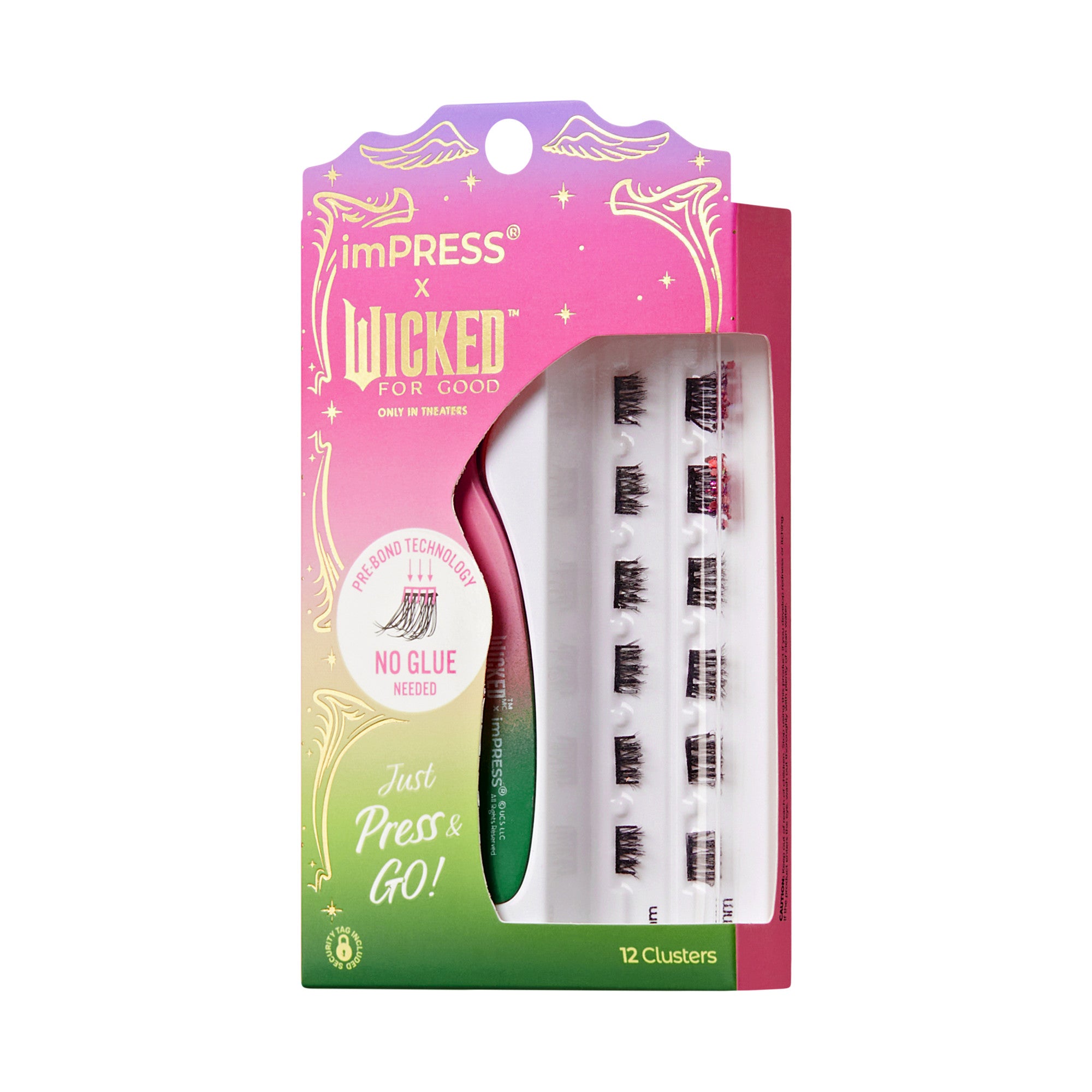 imPRESS x Wicked For Good lash clusters, 12-pack, press-on false eyelashes