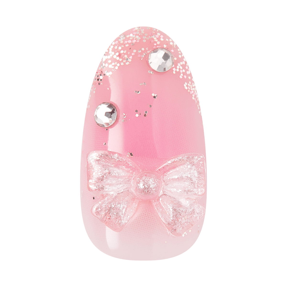 Pink egg-shaped device with rhinestones, glitter bow, and crystal accents