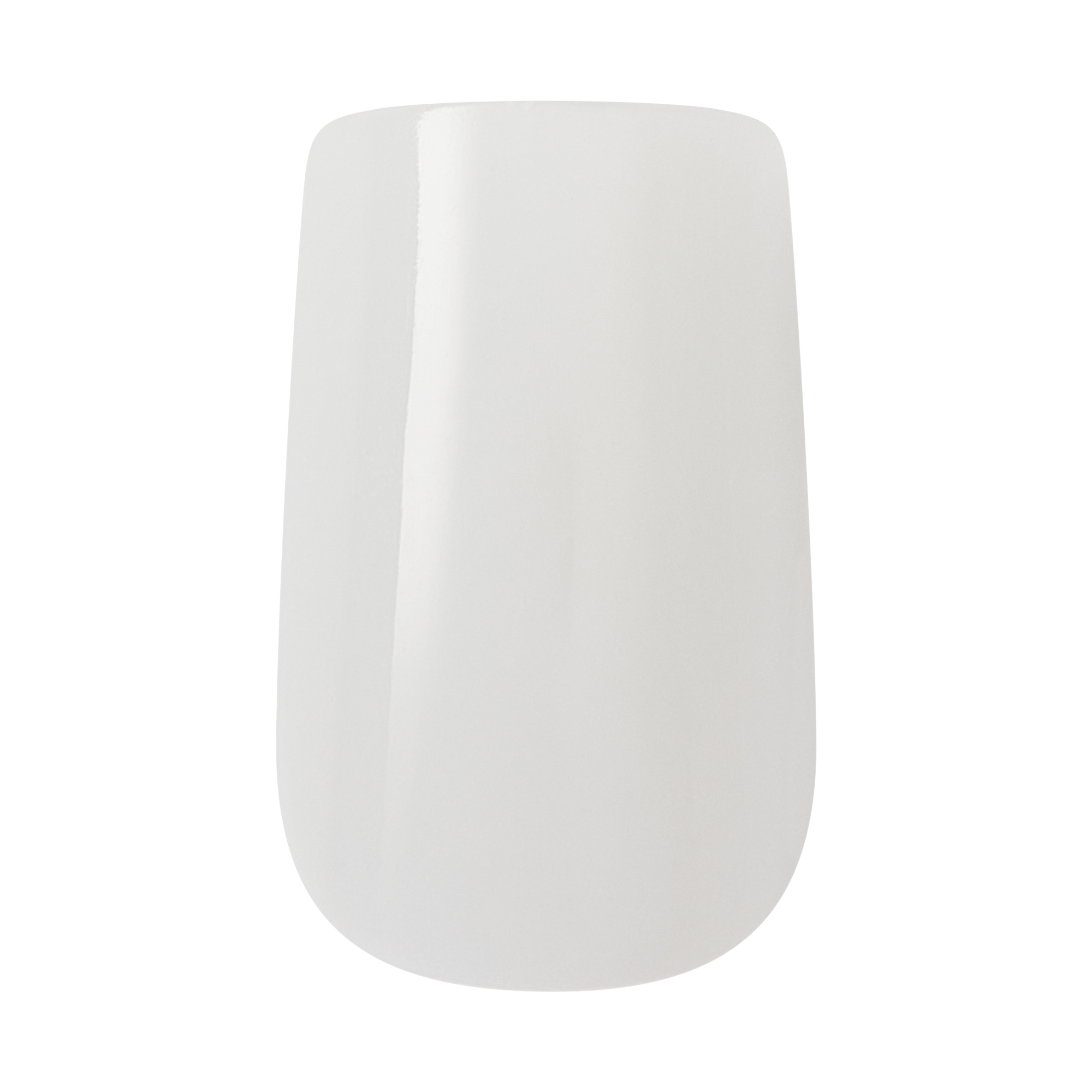 White coffin nail polish swatch on white background