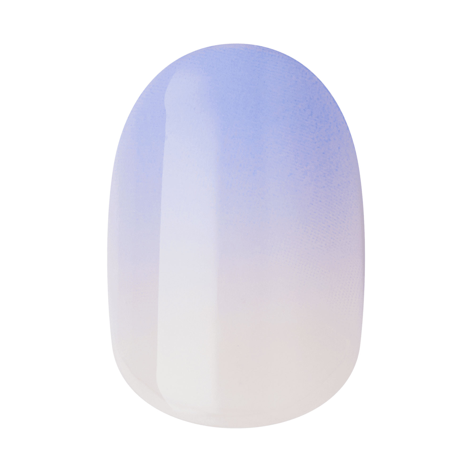 The image features a nail design showcasing a gradient effect. The color transitions from a soft white at the tip to a light blue at the base, creating a smooth ombre look. The overall finish appears glossy and polished, highlighting the blend of colors seamlessly.