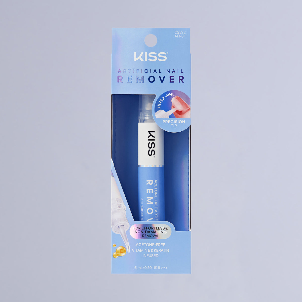 Kiss Acetone-Free Artificial Nail Remover Pen | Fake Nail Remover, Press-On Remover, Precision Tip for Gentle Removal, Non-Damaging, Vitamin E & Keratin Infused, 0.2 fl. oz.