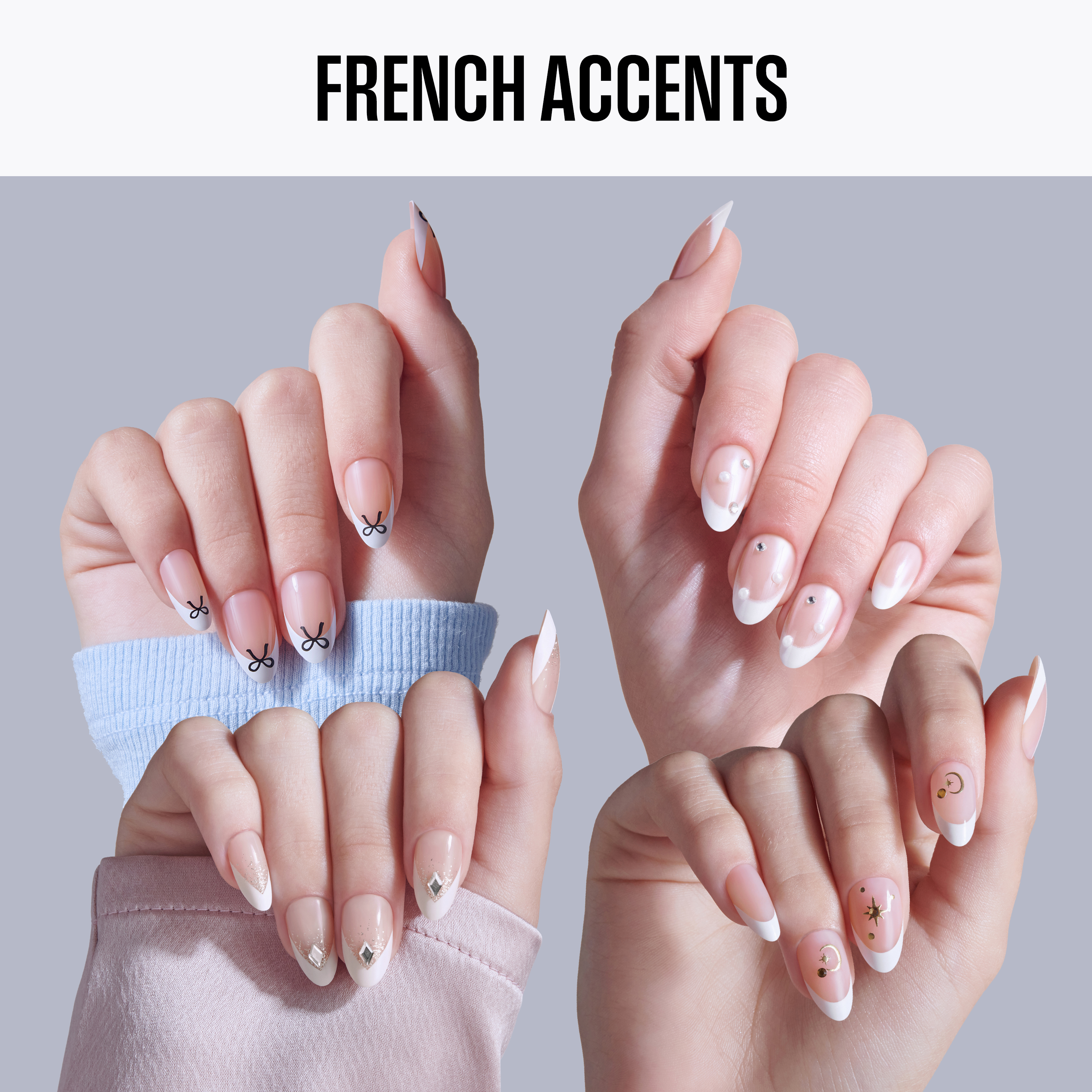Kiss French Press On Glue Nails Bundle - French Accents