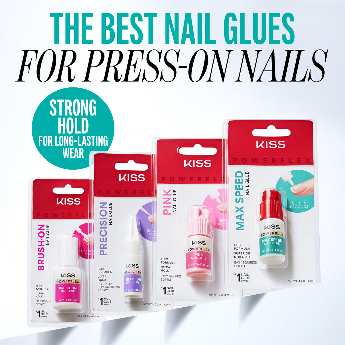Kiss PowerFlex Maximum Speed Nail Glue 3-Pack | Nail Adhesive, Press-On Glue, Fast Drying, Strong Hold