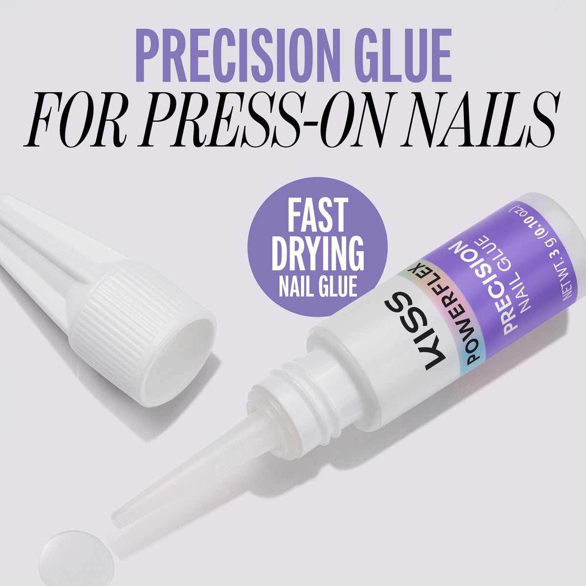 Kiss PowerFlex Precision Nail Glue 2-Pack | Nail Adhesive, Press-On Glue, Precision Nozzle, Ideal for Repairing