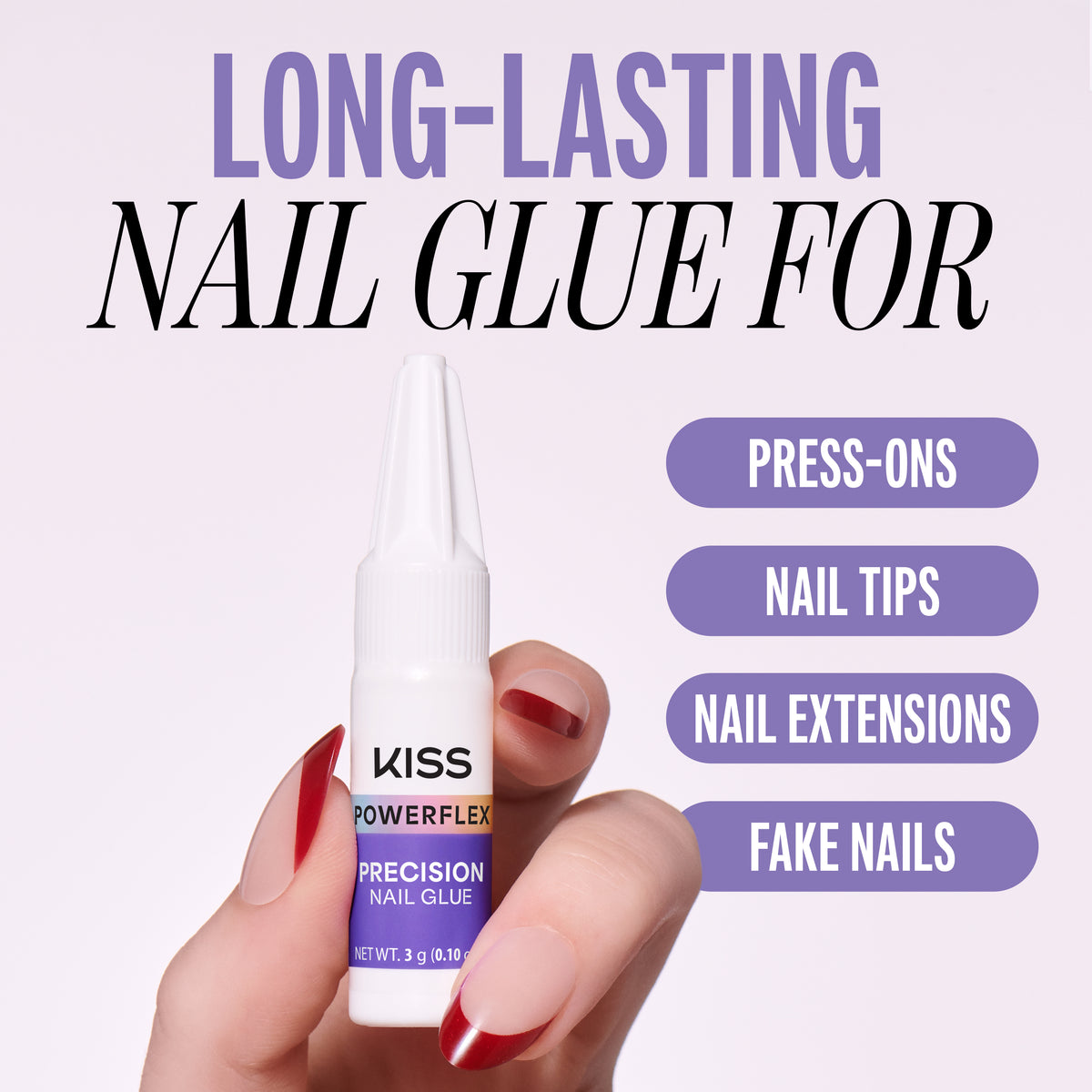 Kiss PowerFlex Precision Nail Glue 2-Pack | Nail Adhesive, Press-On Glue, Precision Nozzle, Ideal for Repairing