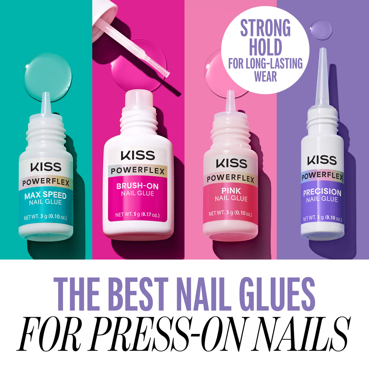 Kiss PowerFlex Precision Nail Glue 2-Pack | Nail Adhesive, Press-On Glue, Precision Nozzle, Ideal for Repairing