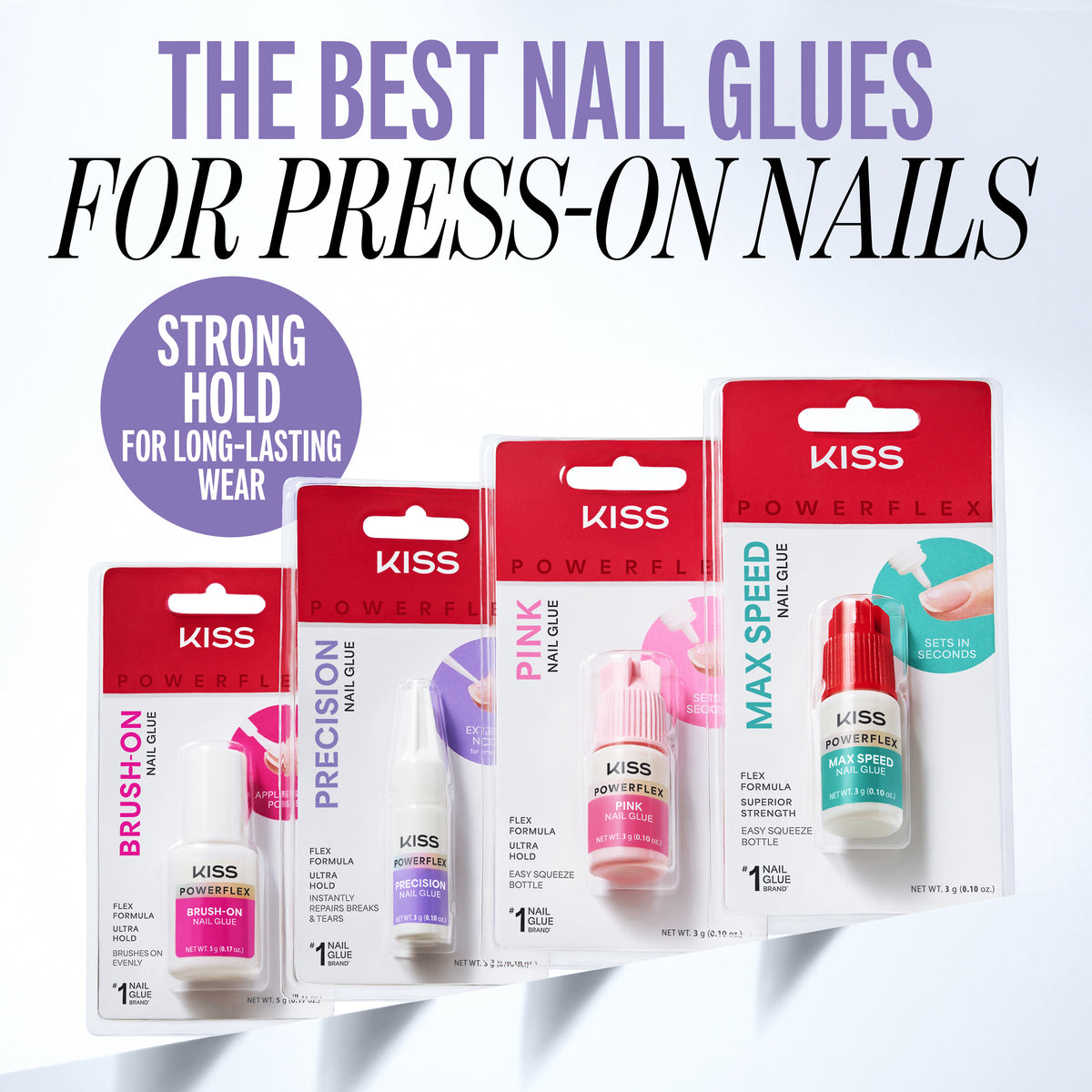 Kiss PowerFlex Precision Nail Glue 2-Pack | Nail Adhesive, Press-On Glue, Precision Nozzle, Ideal for Repairing