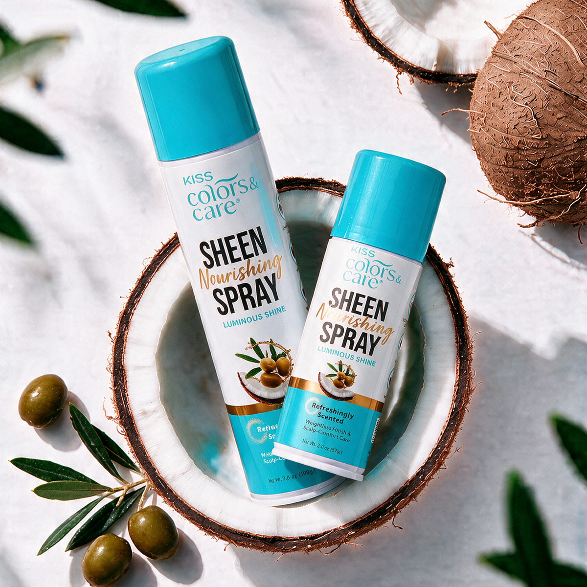 Kiss Colors & Care Nourishing Sheen Spray for Luminous Shine | 7 US fl. oz, Hair Care