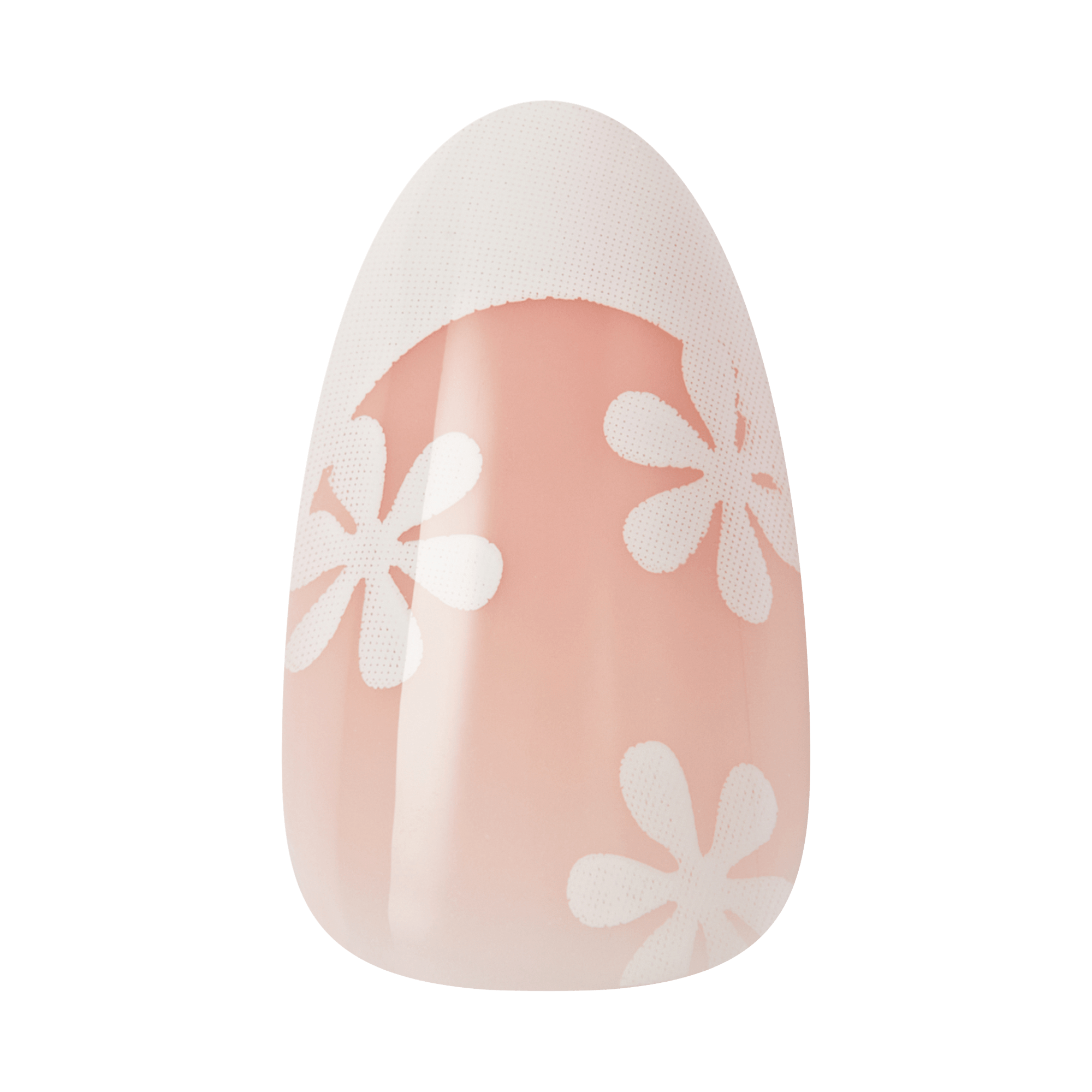 Kiss Glam Jeweled Press On Fake Glue Nails - Crystal Bloom | 3D & Jeweled French Design, White, Medium, Almond