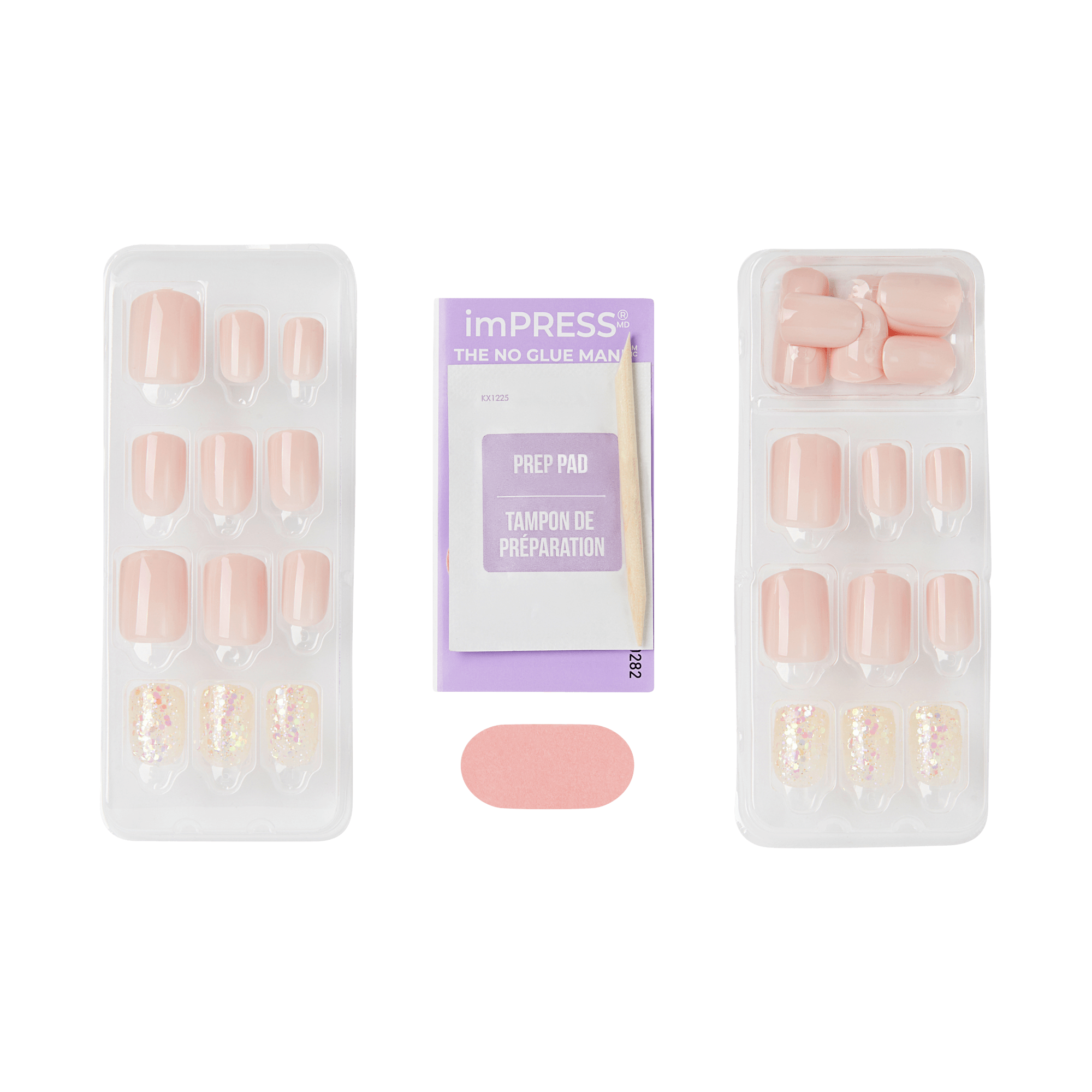 Impress No Glue Fake Press On Nails - Dorothy | Design, Pink, Short, Squoval, Manicure