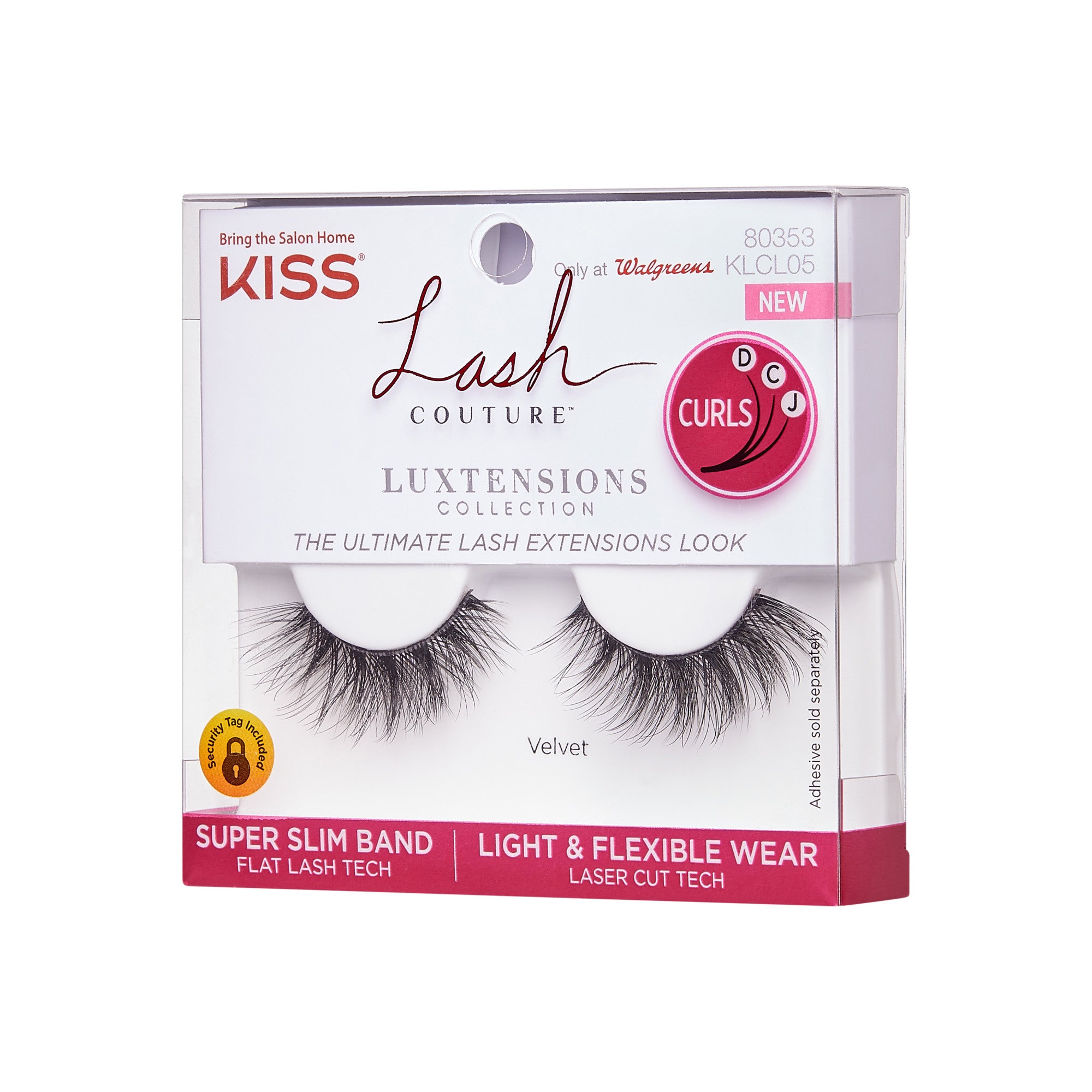 KISS Lash Couture Luxtensions Velvet false eyelashes with super slim band and laser cut tech