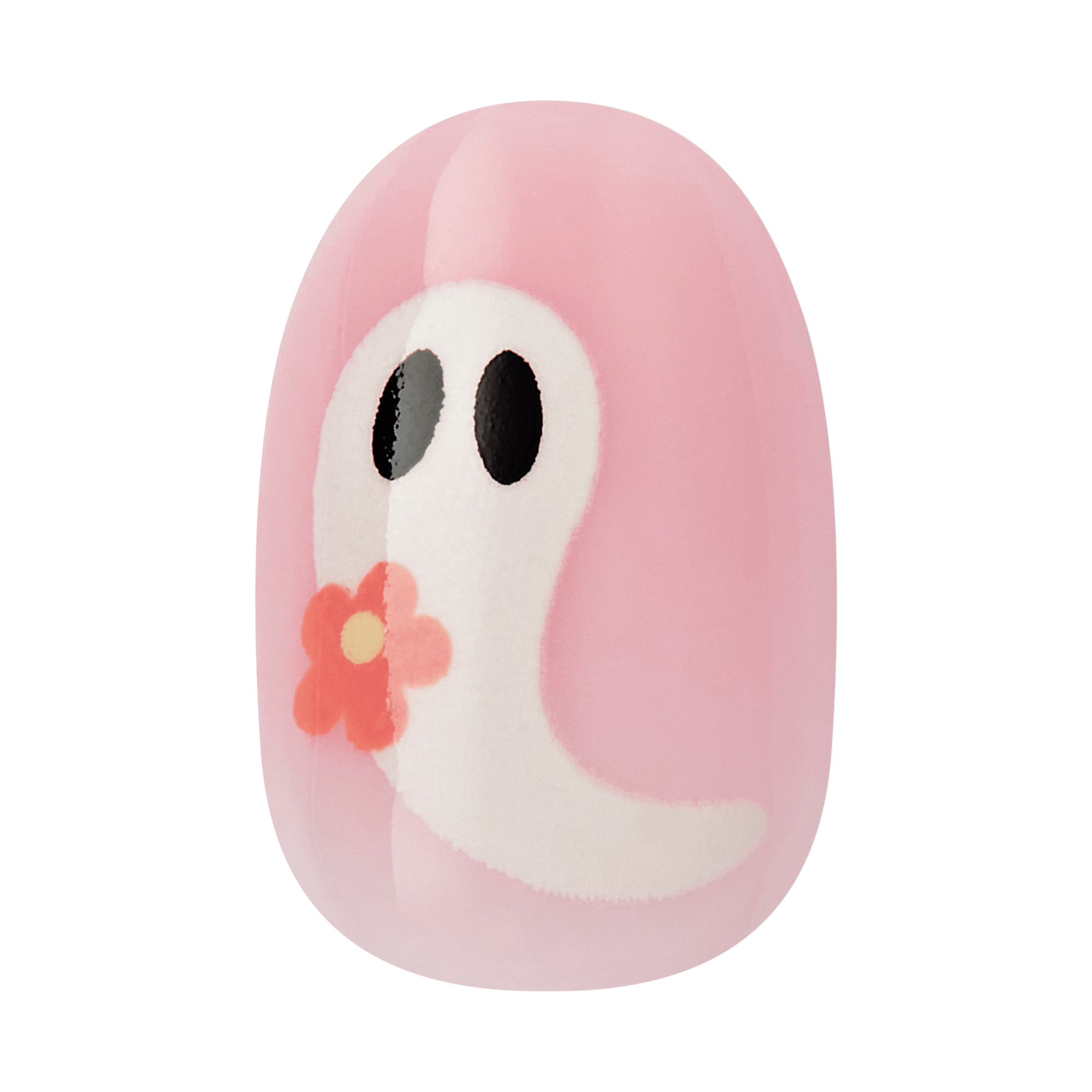 Kiss Haunt Halloween Press On Fake Glue Nails - Cursed But Cute | Design, Pink, Short, Round, Glow In The Dark