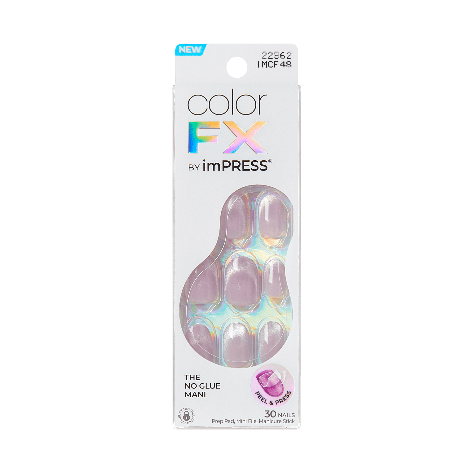 Color FX by imPRESS press-on nails in iridescent purple, 30 nails