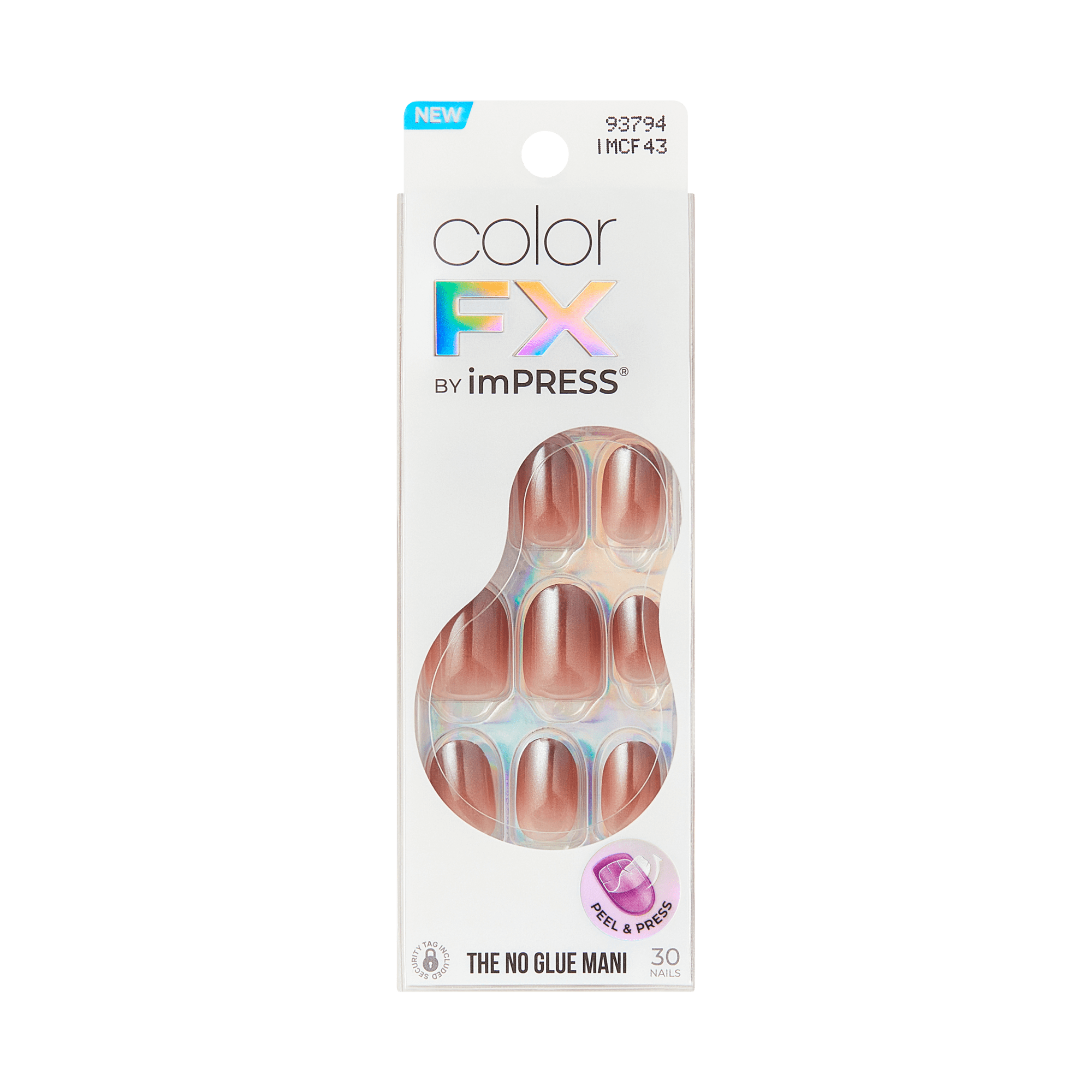 Color FX by imPRESS press-on nails in nude pink, 30 nails, no glue manicure.