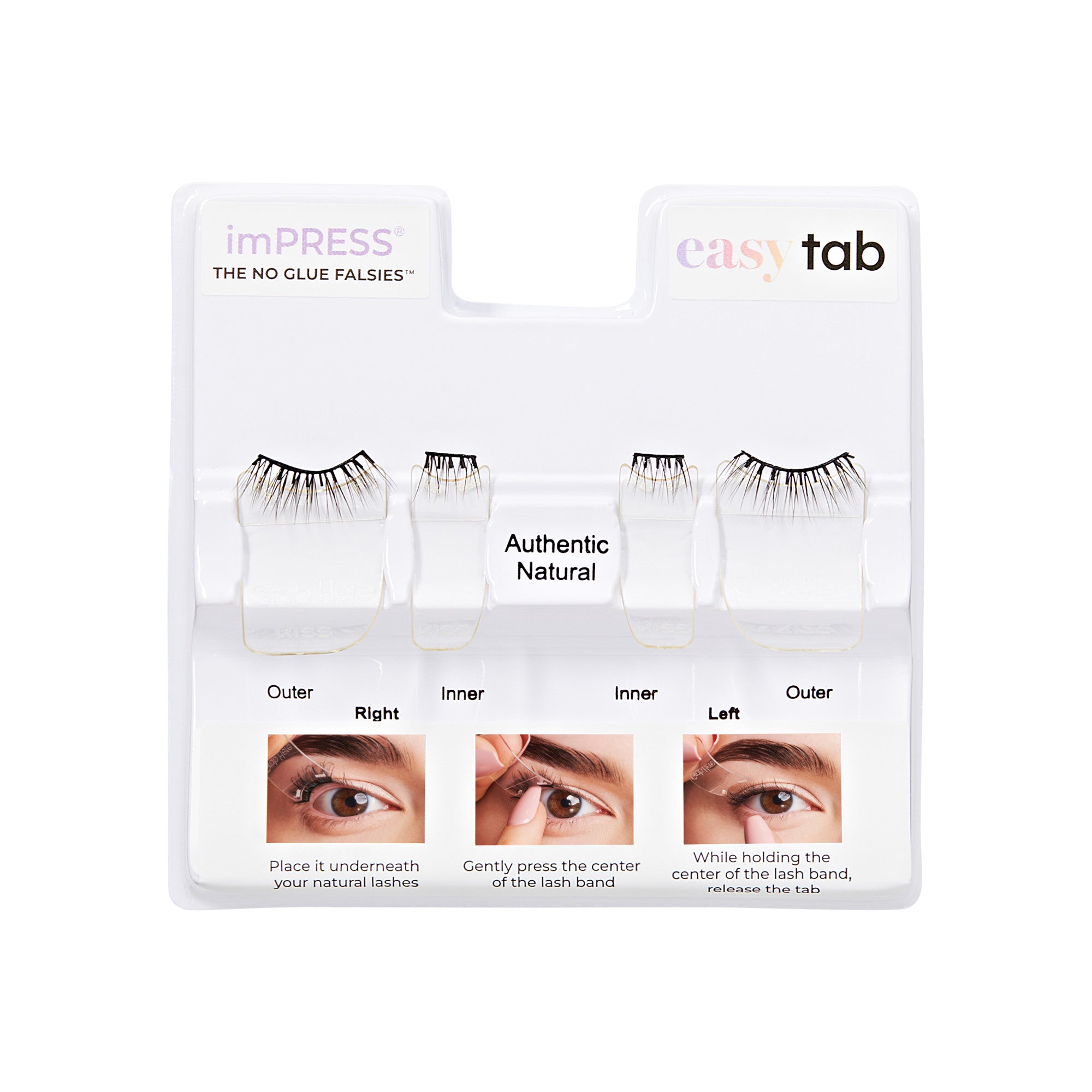 imPRESS easy tab False Lashes - No Glue Application Kit with Instructions