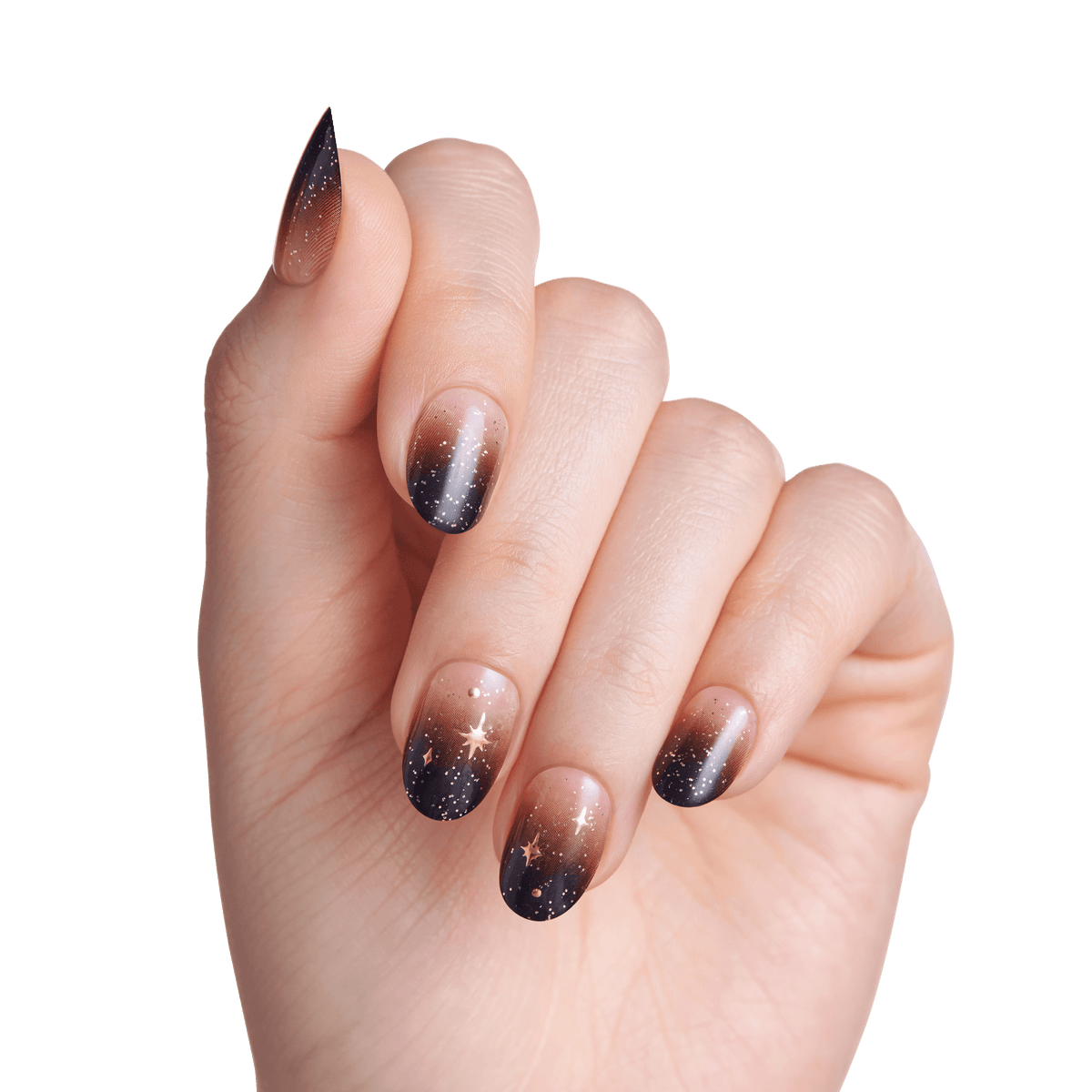 Impress Design No Glue Fake Press On Nails - Corporate Girl | Design, Black, Short, Oval, Manicure