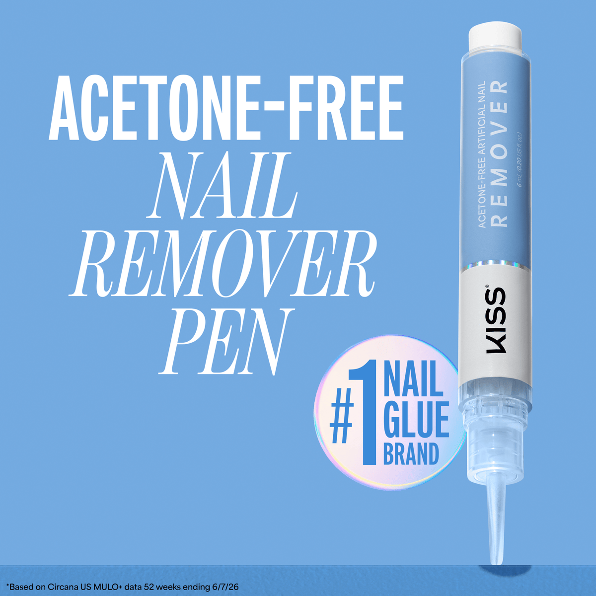 Kiss Acetone-Free Artificial Nail Remover Pen | Fake Nail Remover, Press-On Remover, Precision Tip for Gentle Removal, Non-Damaging, Vitamin E & Keratin Infused, 0.2 fl. oz.