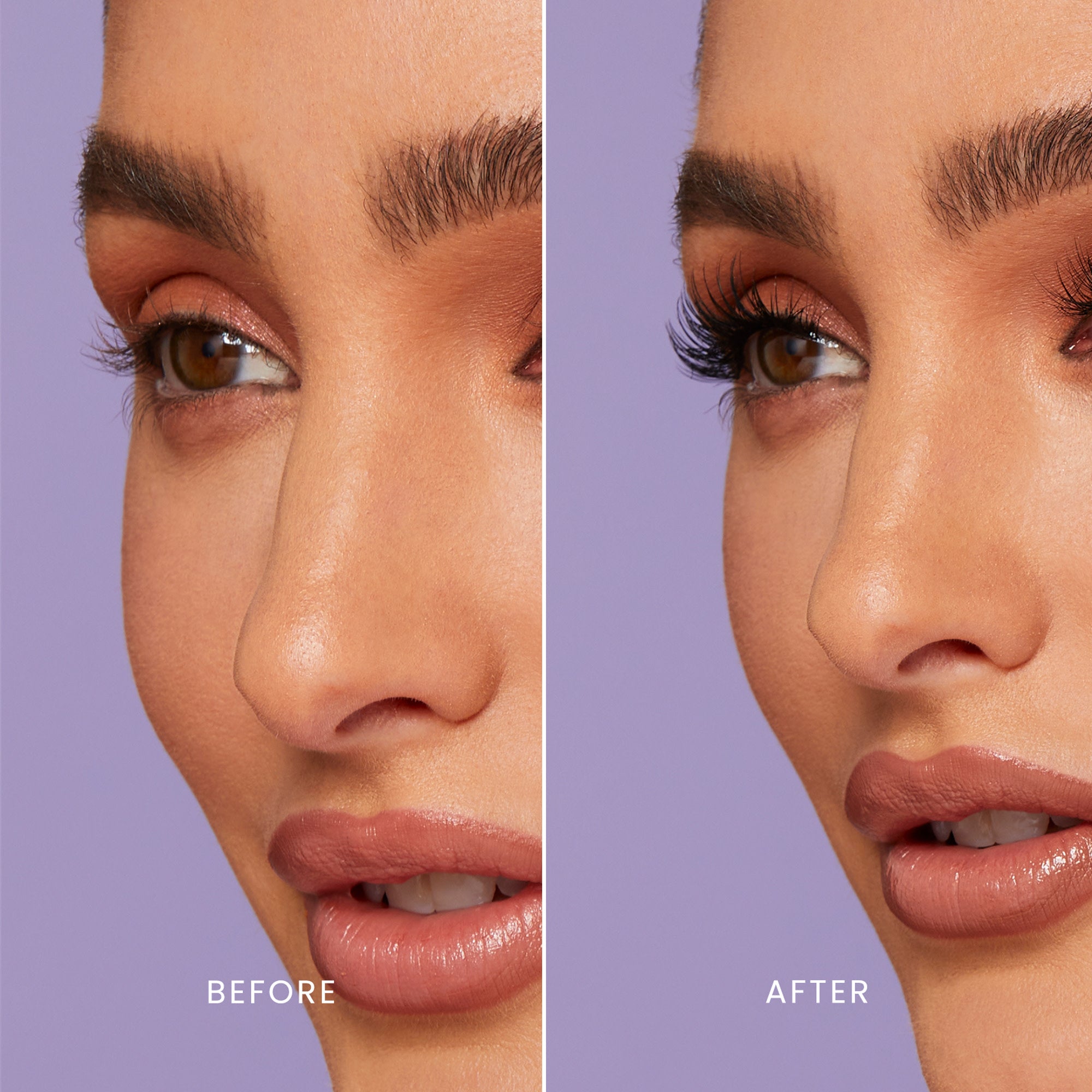 Close-up side-by-side comparison of a woman&