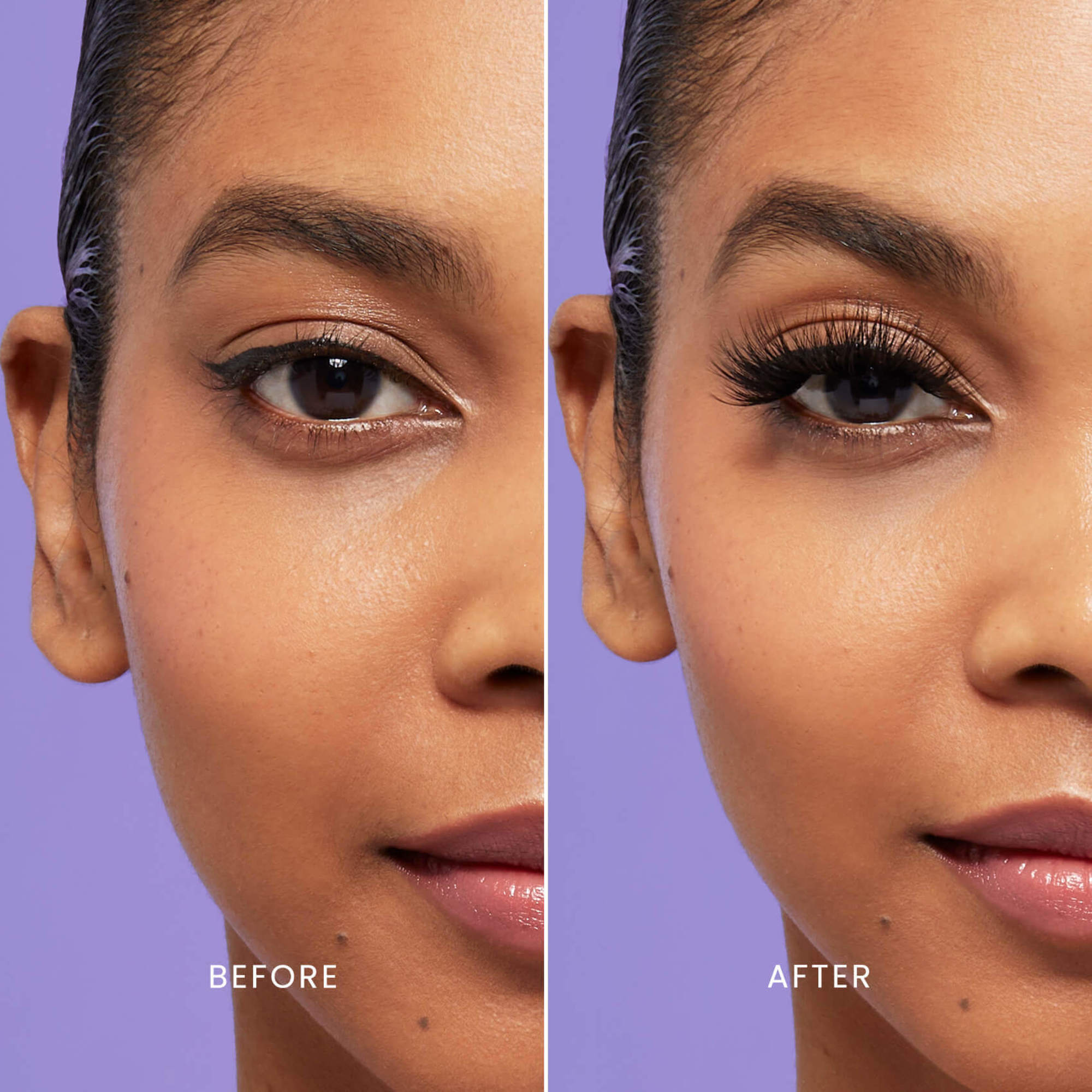 Close-up view showing a side-by-side comparison of a woman&