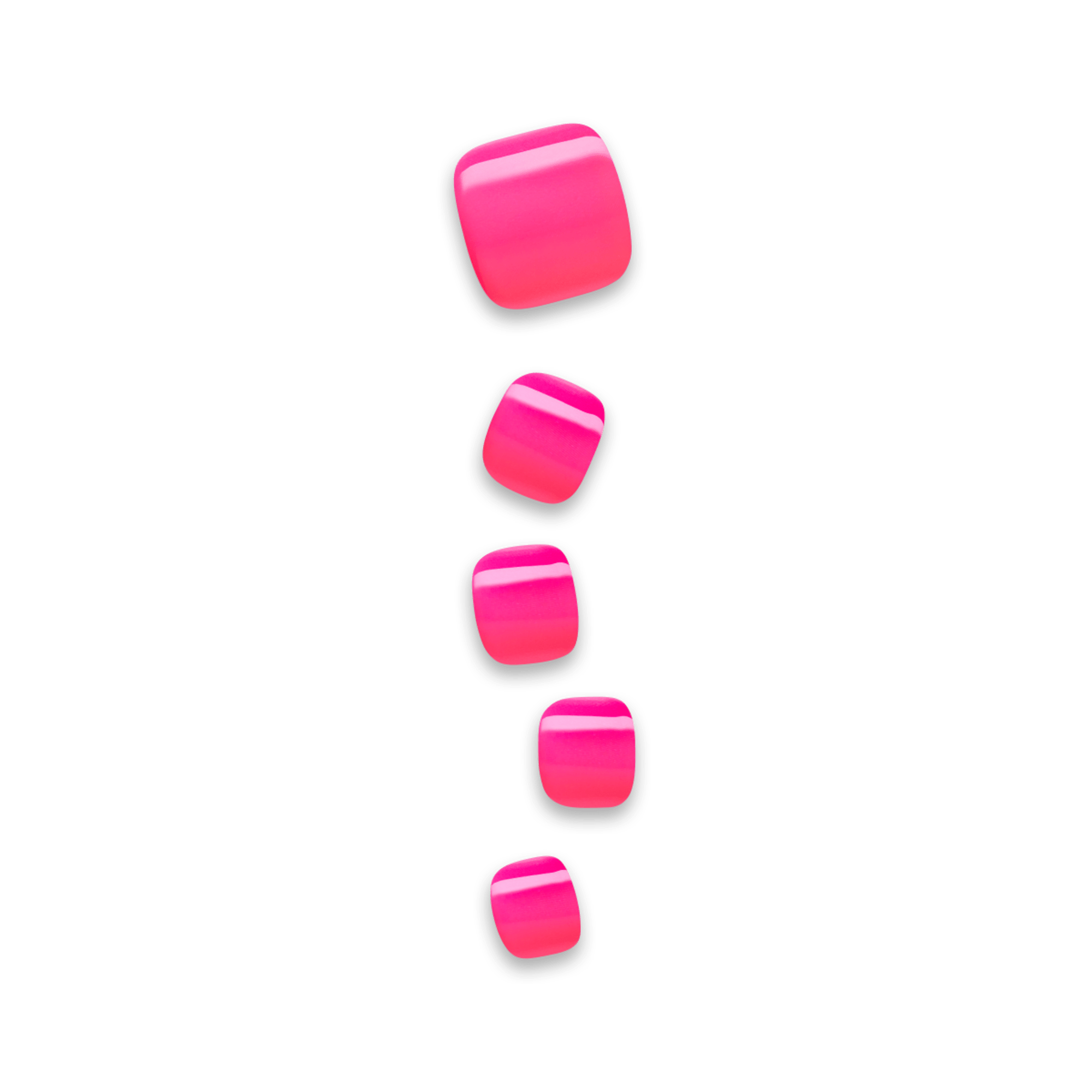 Five pink glossy app icons arranged vertically on white background