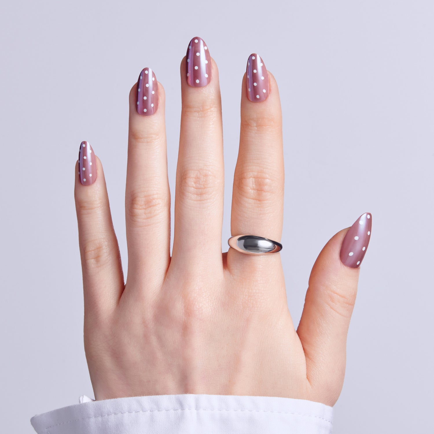 Kiss Glam Embellished Press On Fake Glue Nails - Velvet Noir | 3D &amp; Jewel Design, Pink, Medium, Almond