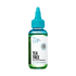 Clear plastic bottle with teal twist cap containing green liquid. Label reads "KISS Colors & Care Tea Tree Multivitamin Oil," boosted with biotin and vitamin E, for dry and irritated skin.