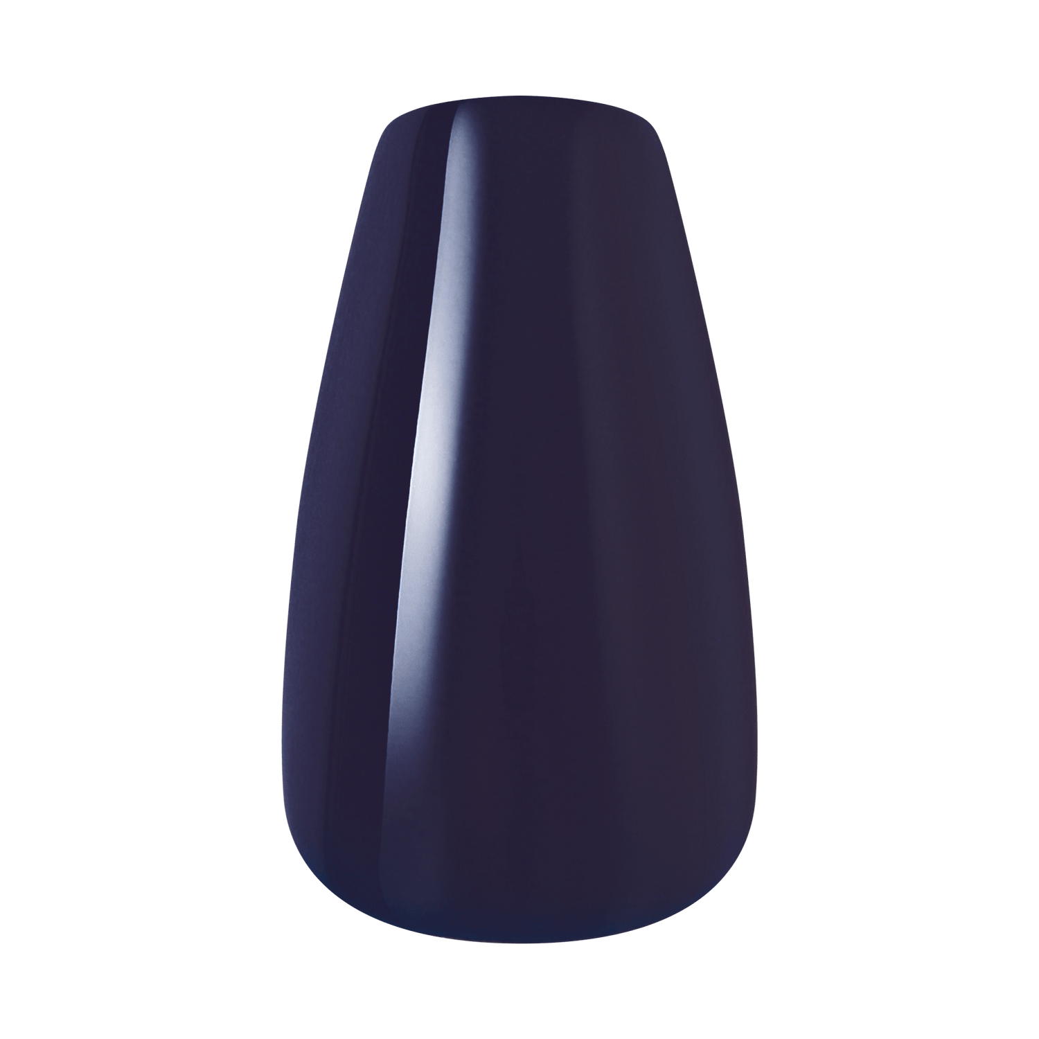 Dark navy blue rounded cone-shaped object with glossy finish and highlight detail.