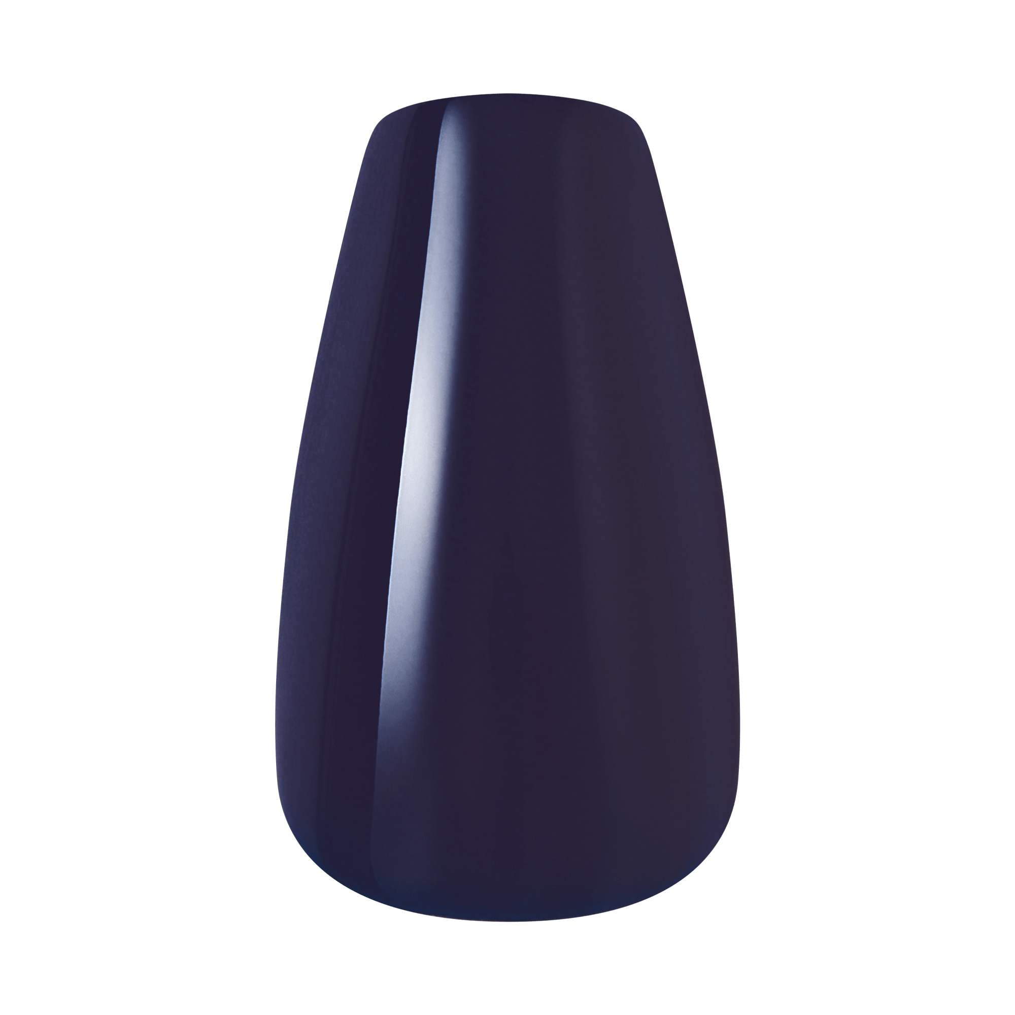 Dark navy blue rounded cone-shaped object with glossy finish and highlight detail.