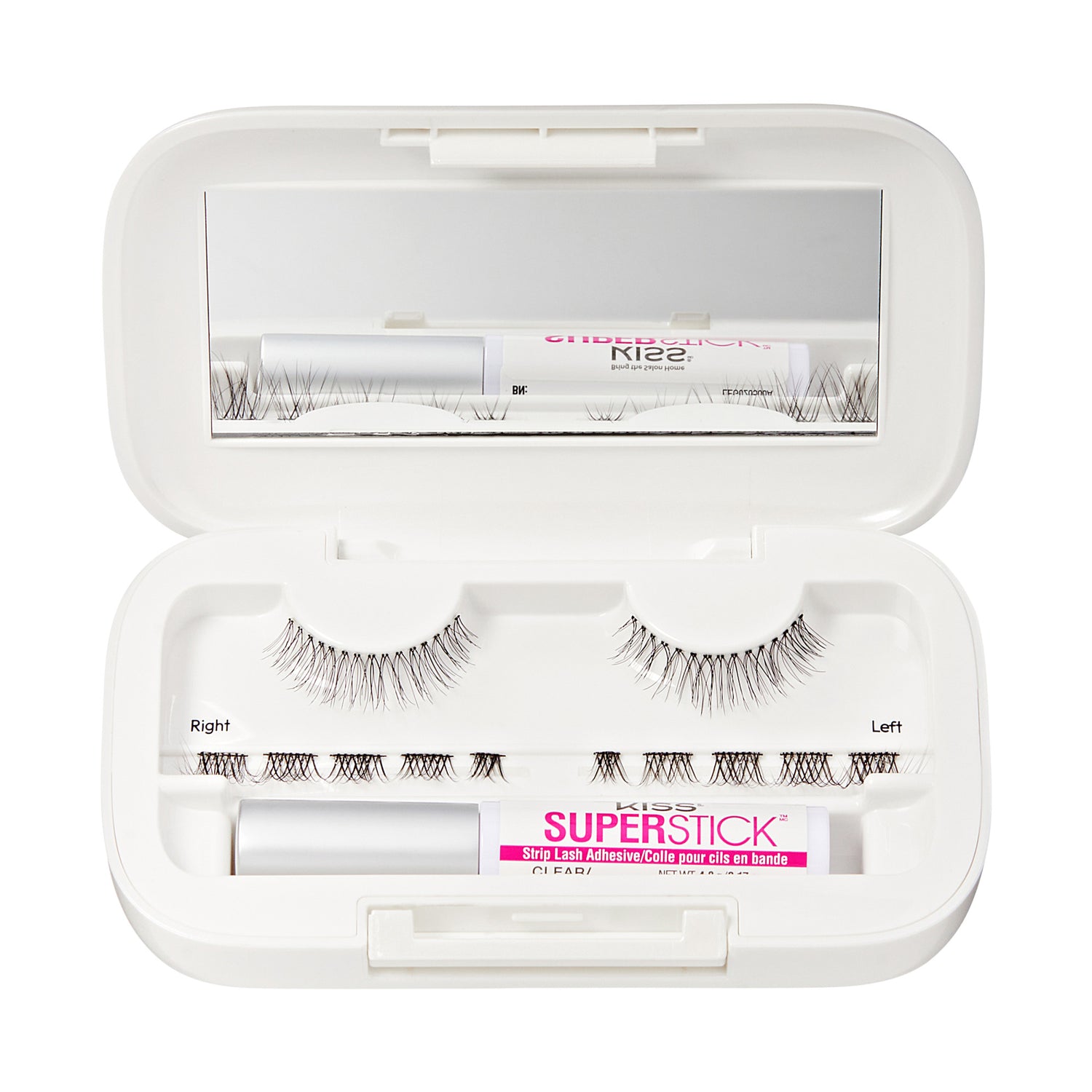 KISS SuperStick strip lash adhesive kit with false eyelashes and applicator