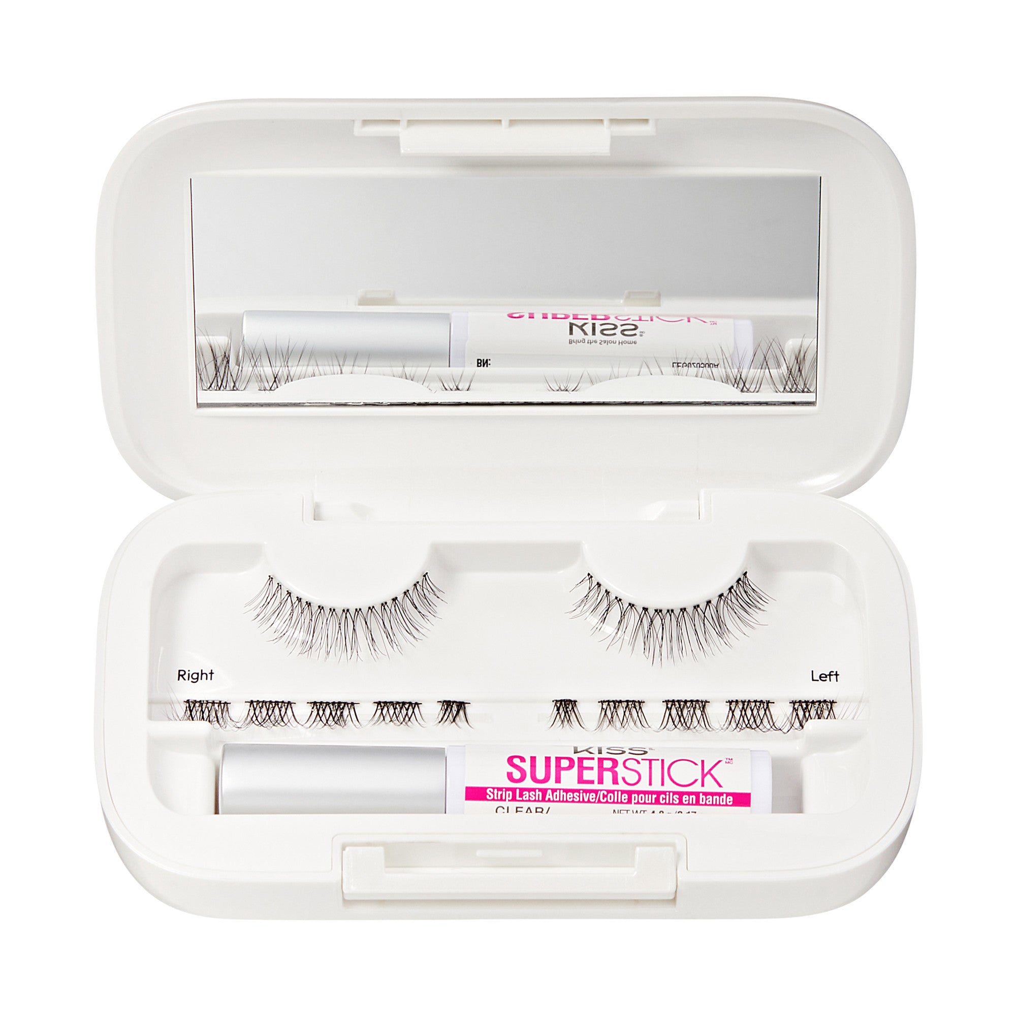 KISS SuperStick strip lash adhesive kit with false eyelashes and applicator
