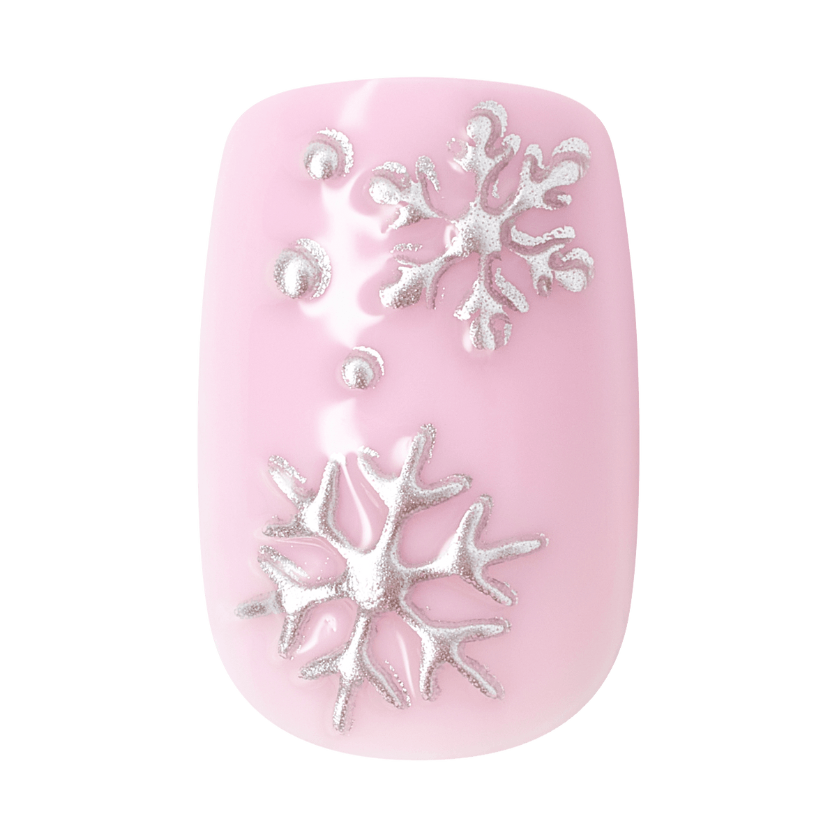 Kiss Merry Holiday Press On Fake Glue Nails - Mistle Glow | Design, Pink, Short, Squoval