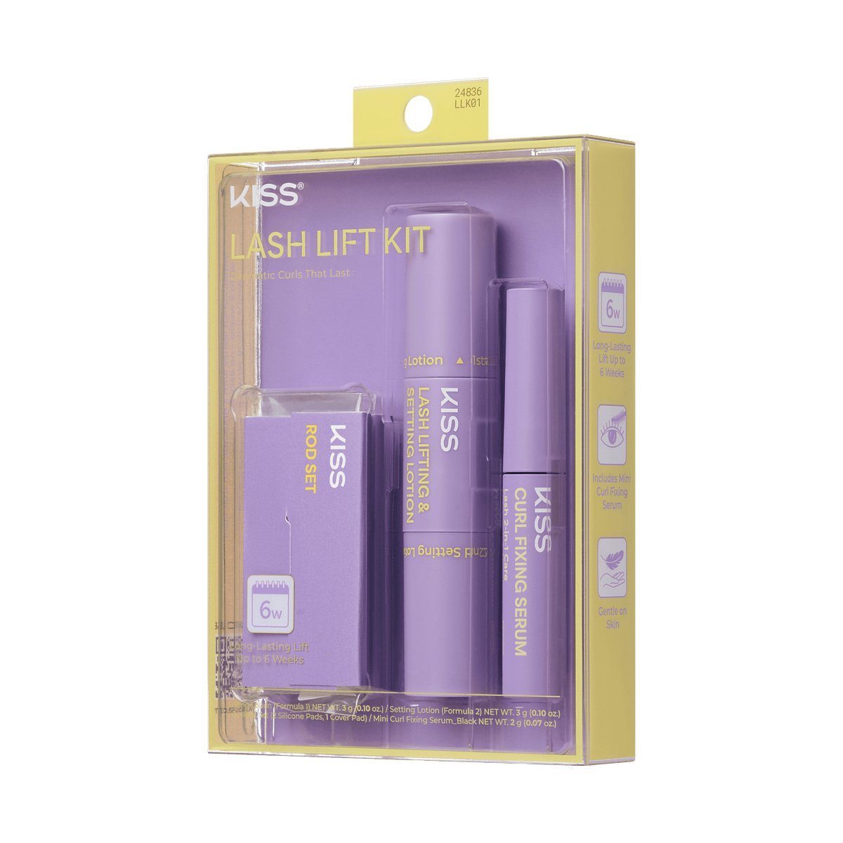 Kiss Lash Lift Kit | Starter Kit, Lash Lifting &amp; Setting Lotion, Rod Set, Mini Curl Fixing Lash Serum