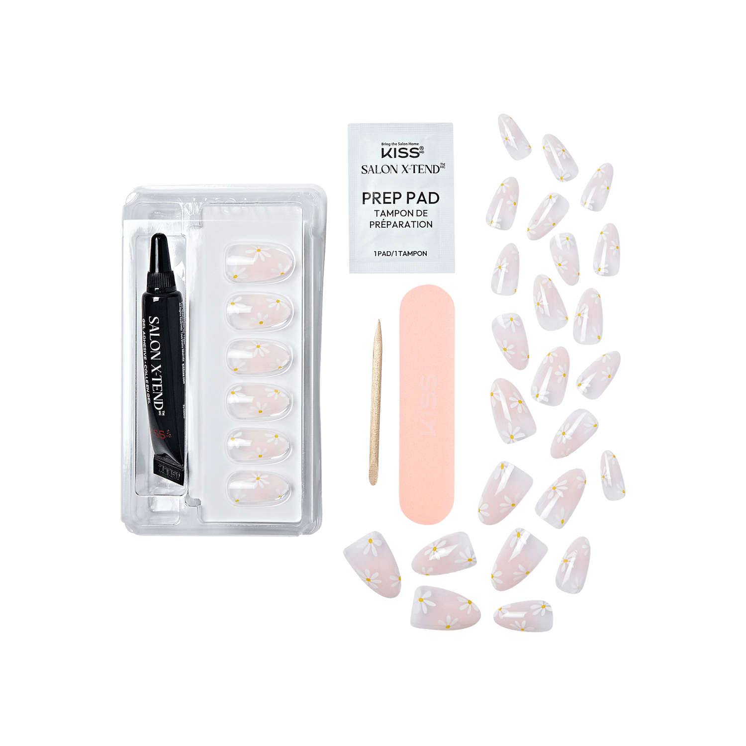 Kiss Salon X-tend Design Press On Gel Nails - Red Flags