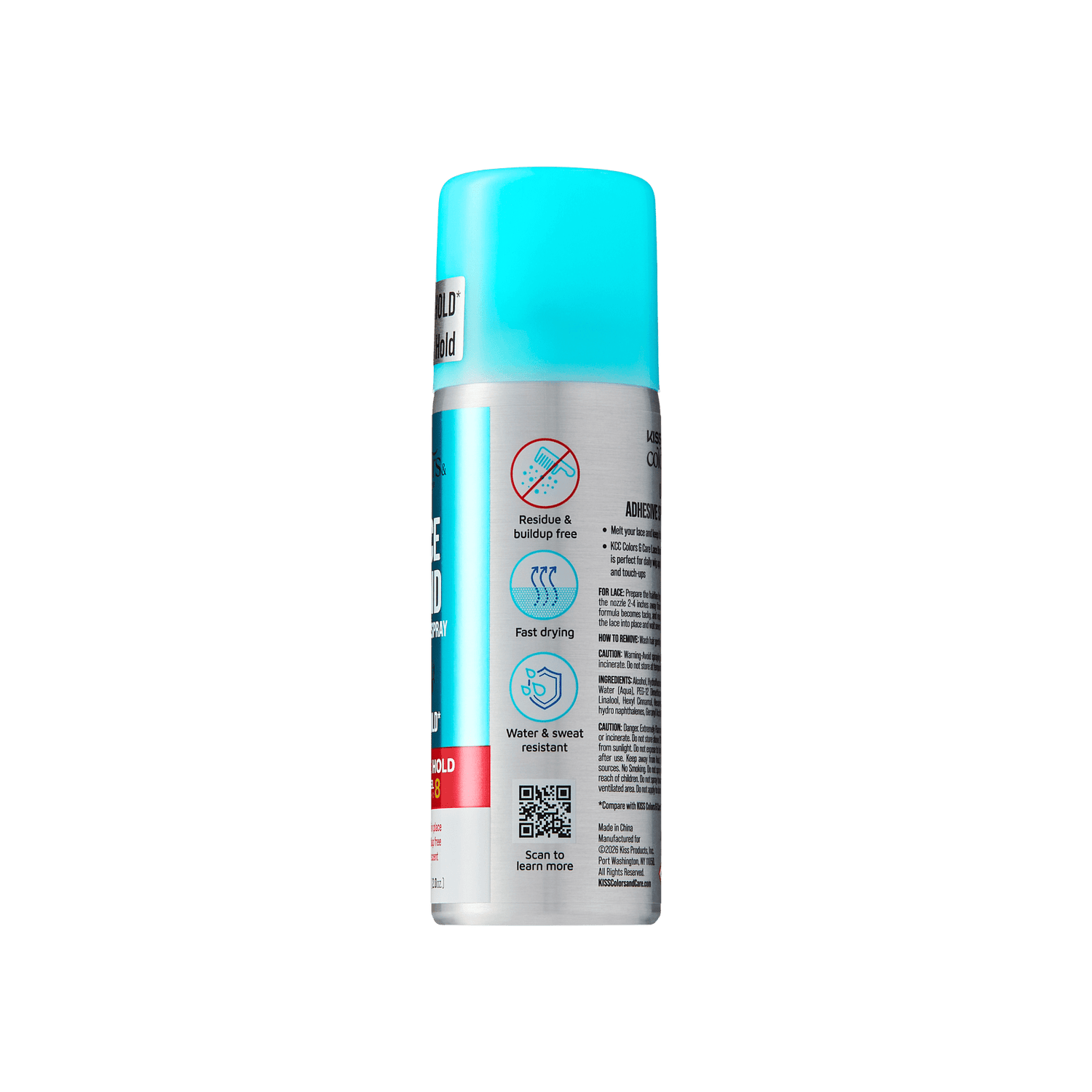 Kiss Colors &amp; Care Lace Bond Spray | Extreme Hold, Wig Adhesive Spray, Wig Glue, Travel Size, 2 oz, Hair Care