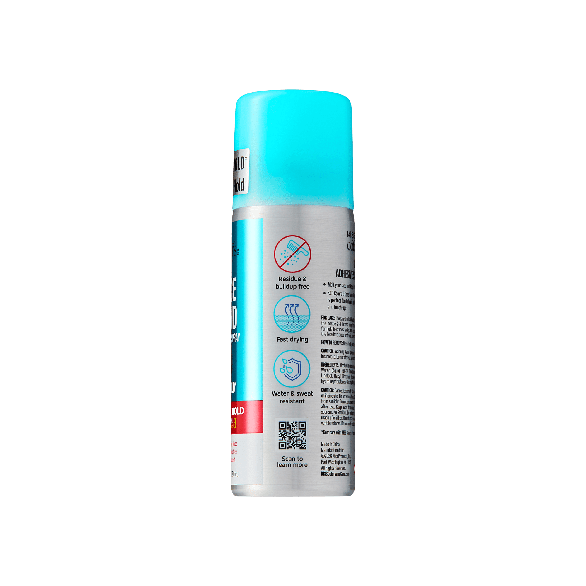Kiss Colors &amp; Care Lace Bond Spray | Extreme Hold, Wig Adhesive Spray, Wig Glue, Travel Size, 2 oz, Hair Care