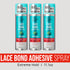 Three Kiss Lace Bond Adhesive Spray bottles, 11.1oz, 10X Hold Extreme Hold