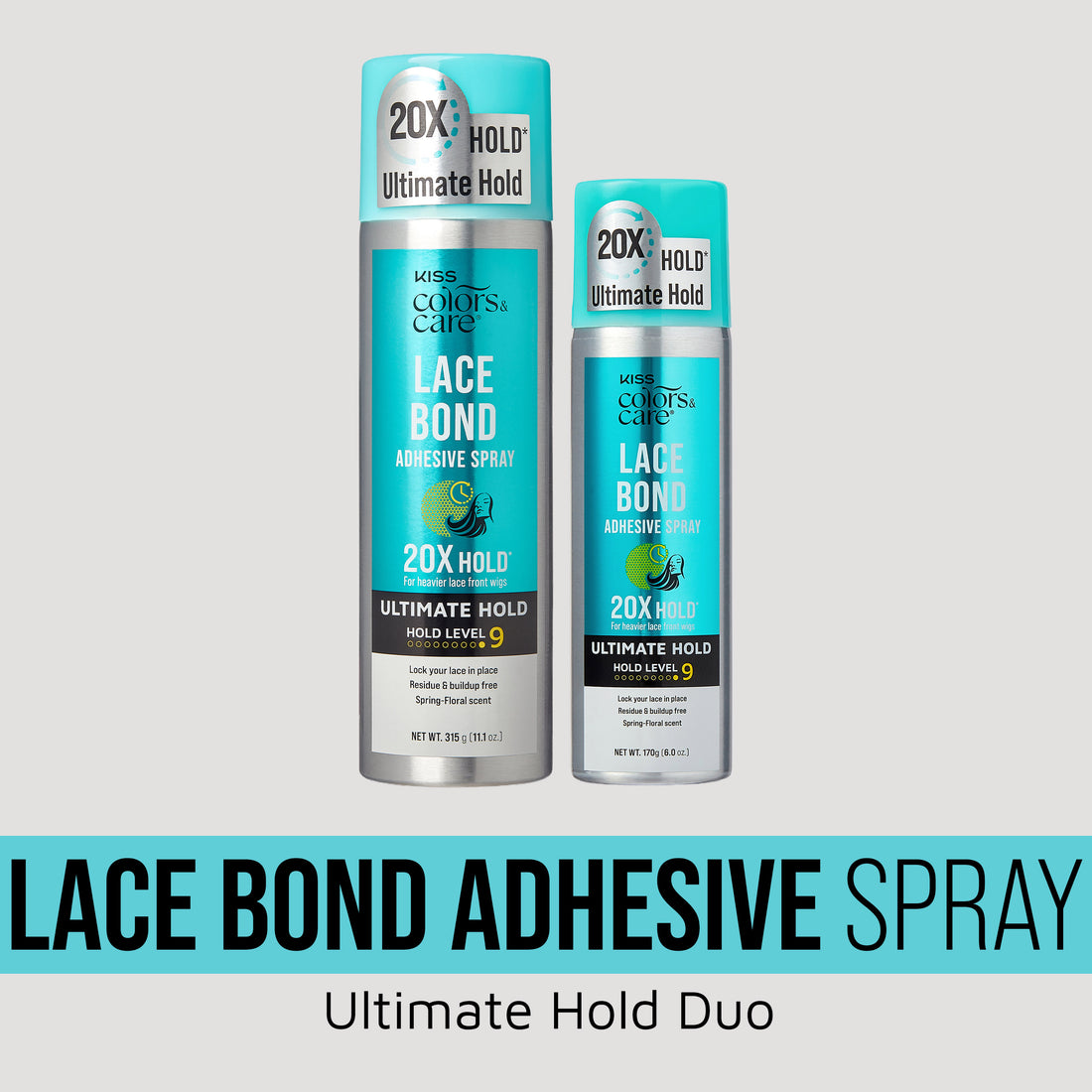 KISS Lace Bond Adhesive Spray Ultimate Hold Duo - 20X Hold Level 9
