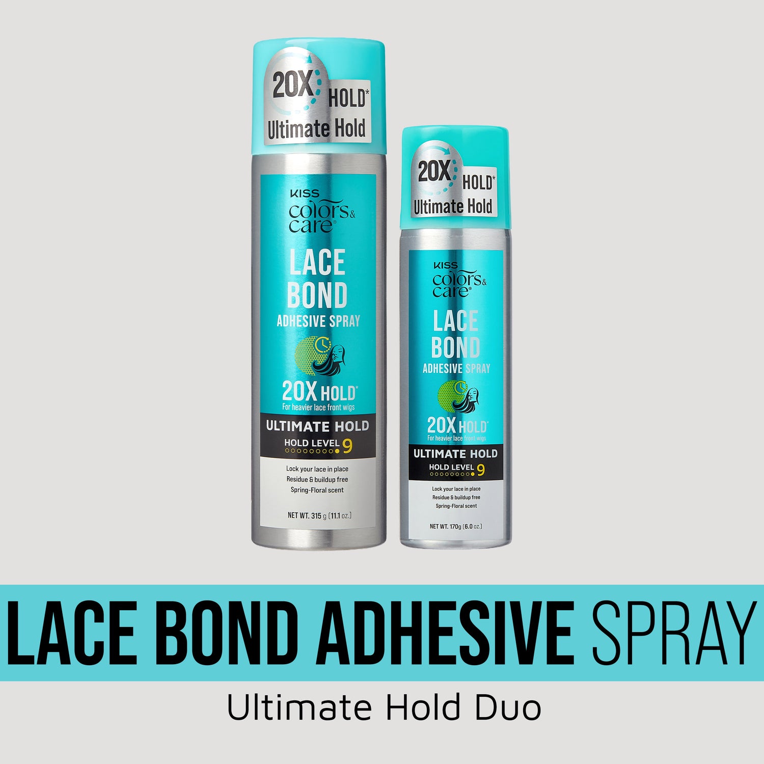 KISS Lace Bond Adhesive Spray Ultimate Hold Duo - 20X Hold Level 9